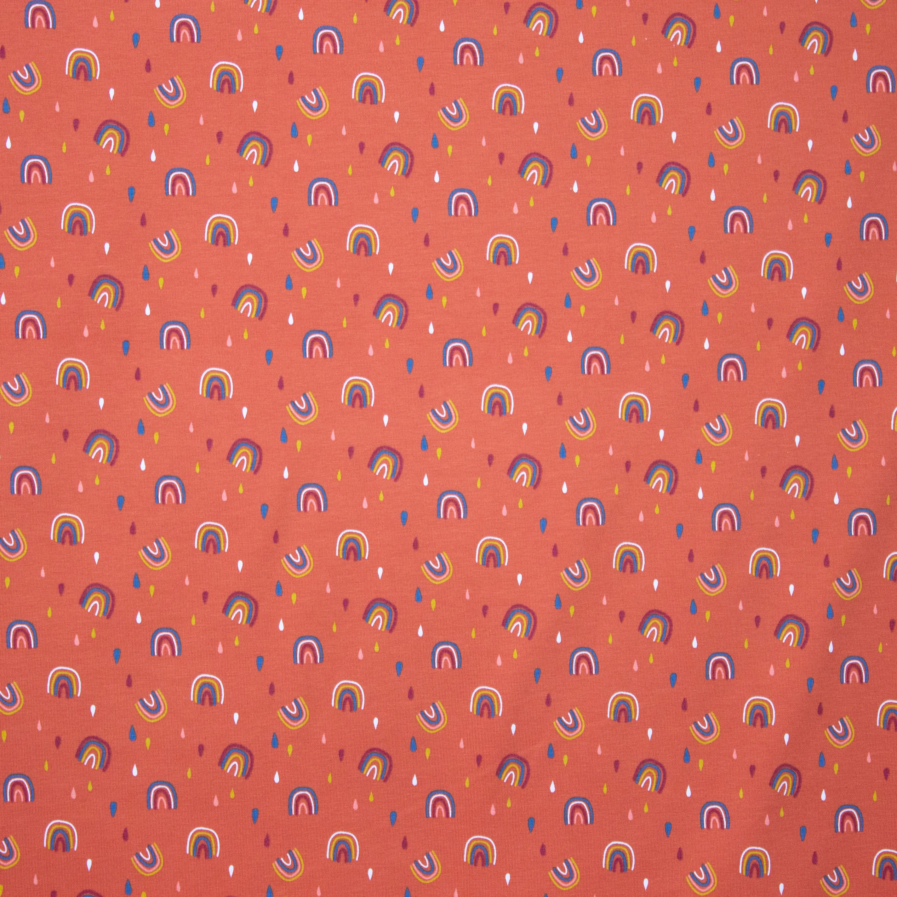 Oranje Tricot met Regenboogjes