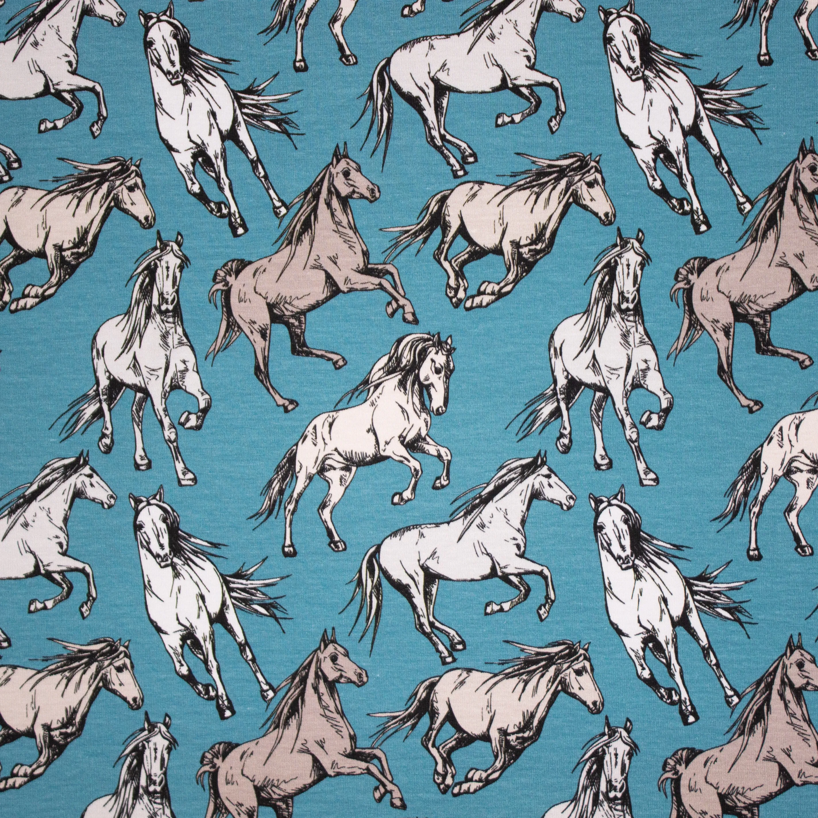 Blauwe Tricot met Paarden
