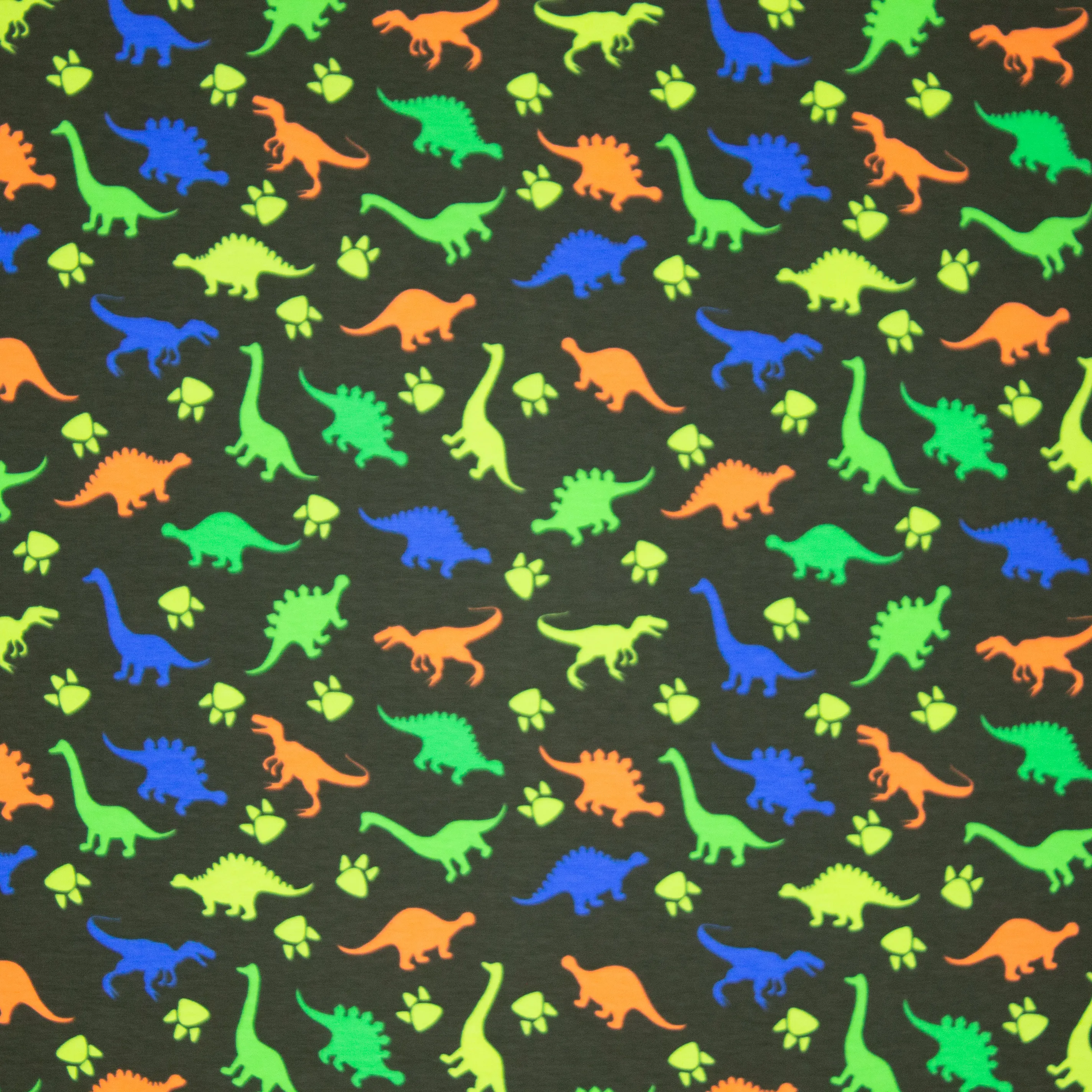 Kaki katoentricot met dino's