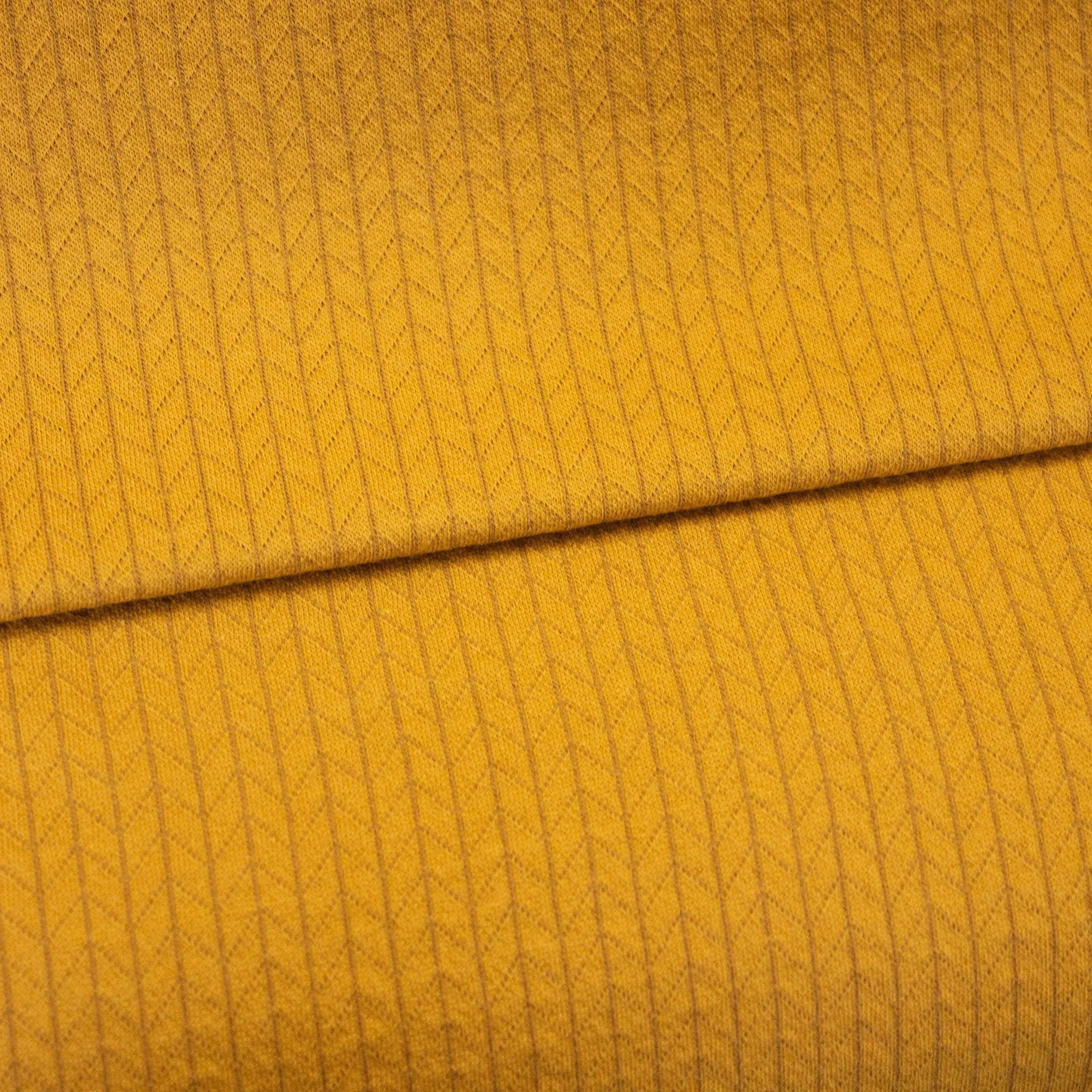 Oker Katoen Stretch met Visgraat