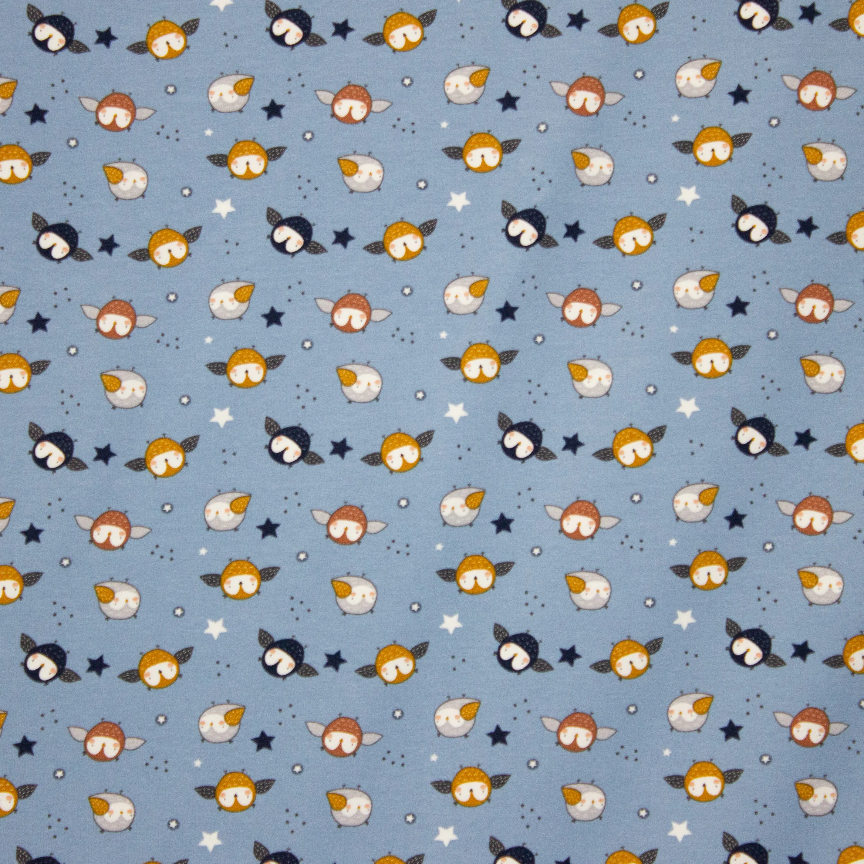 Blauwe Tricot met Vogeltjes
