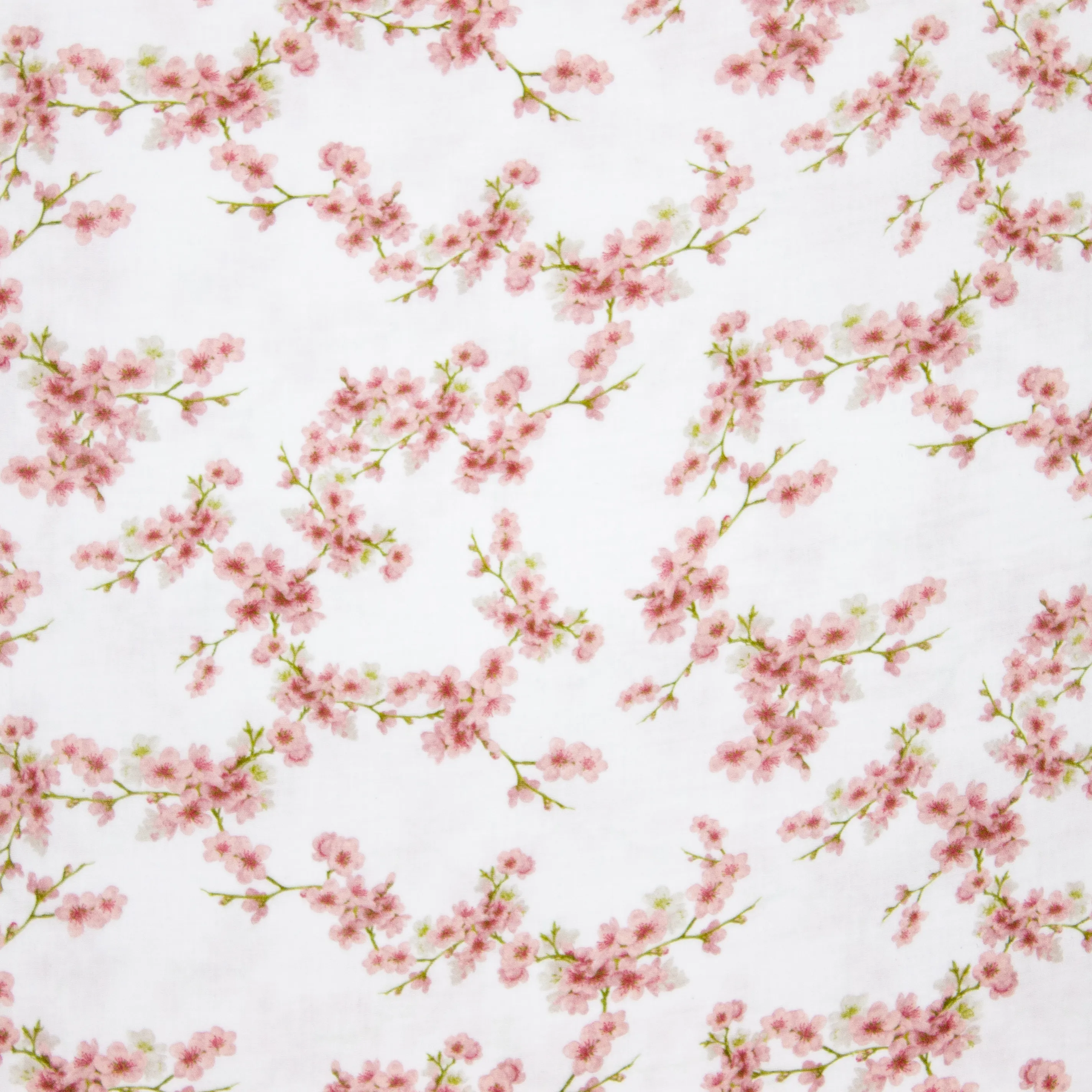 Witte Double Gauze met Bloemen