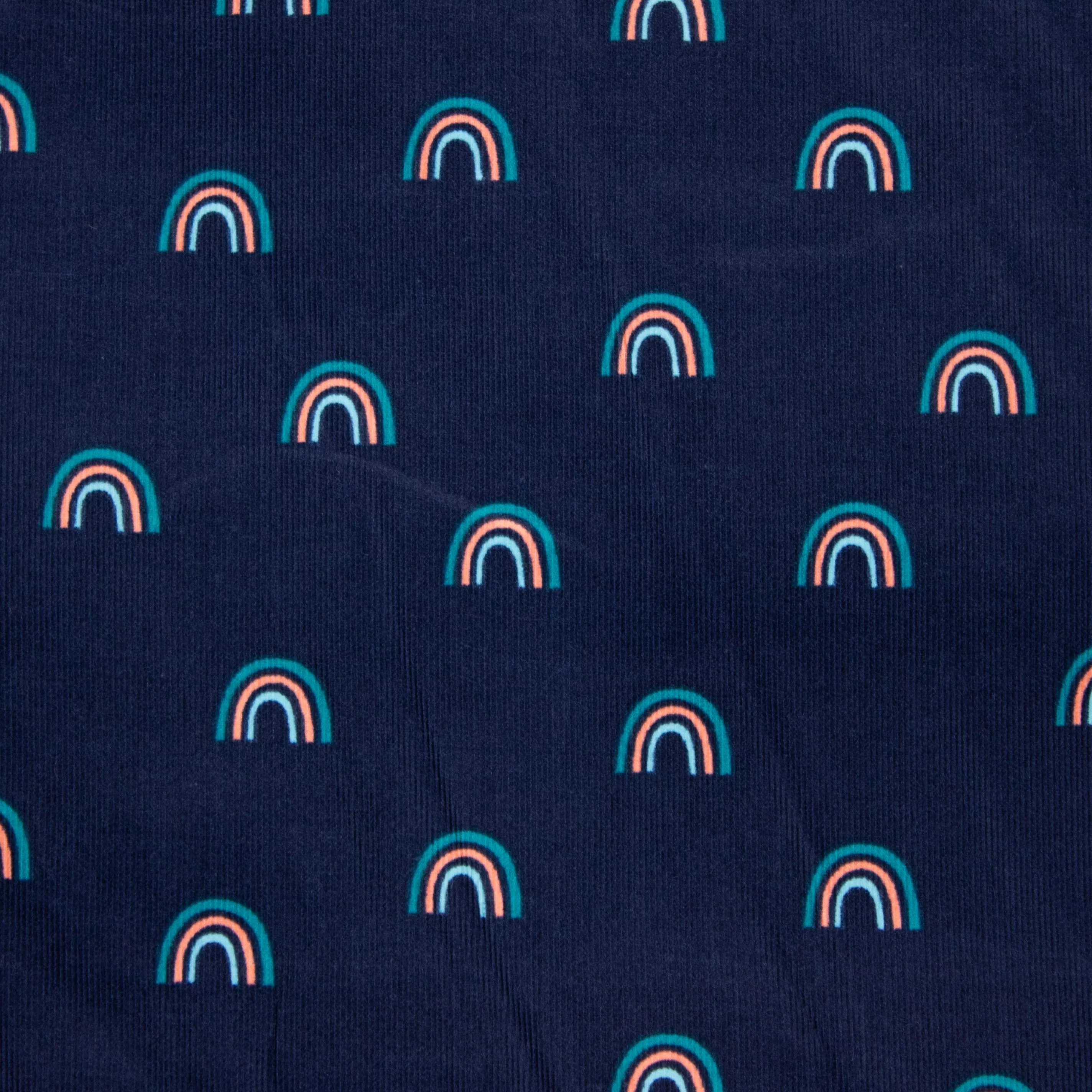 Blauwe ribfluweel met regenboogjes