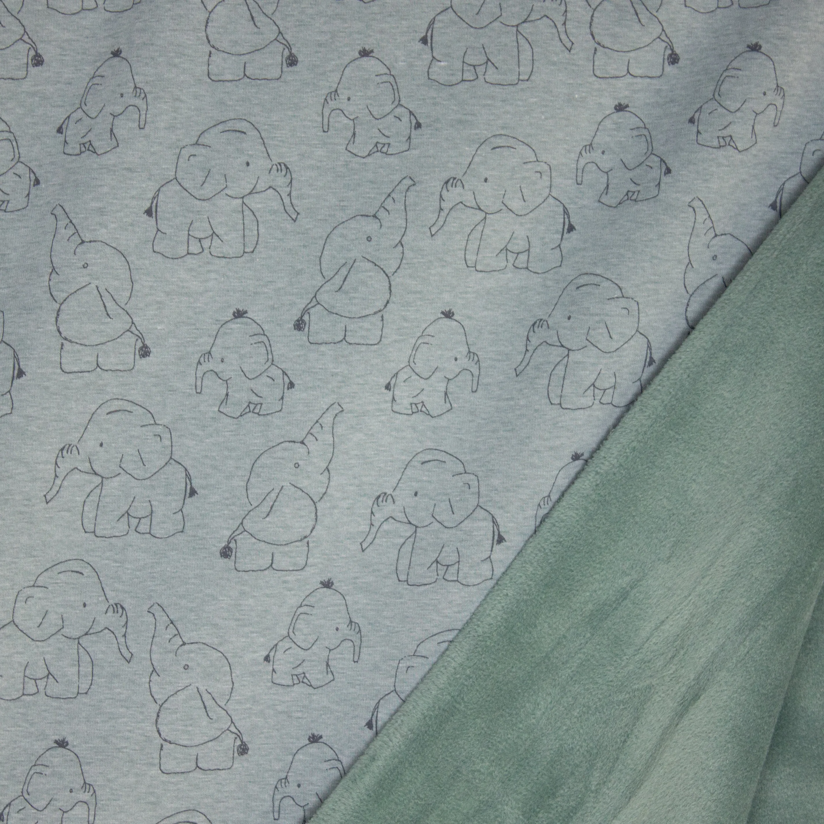 Dusty Green Sweater met Olifanten