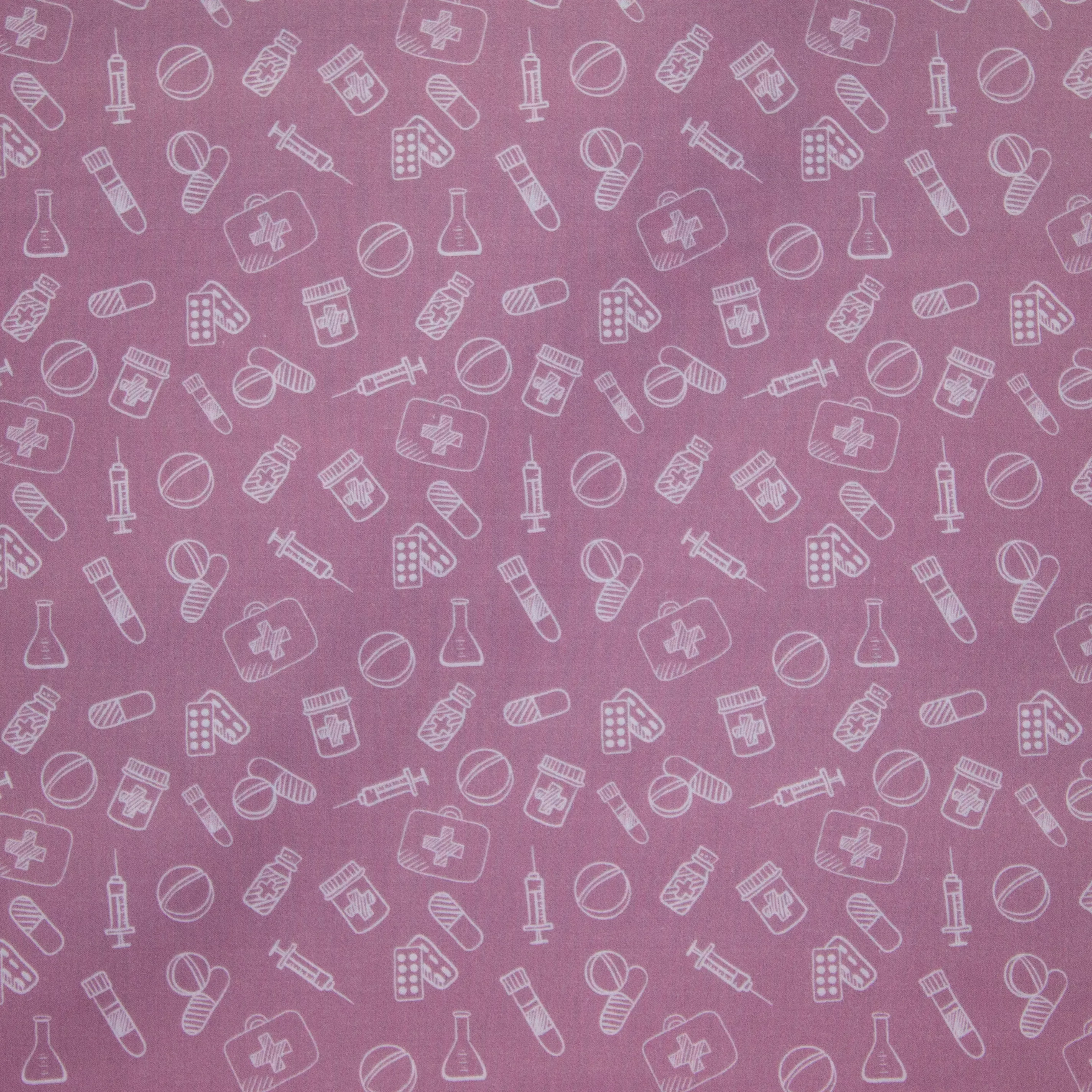 Roze katoen met medisch materiaal