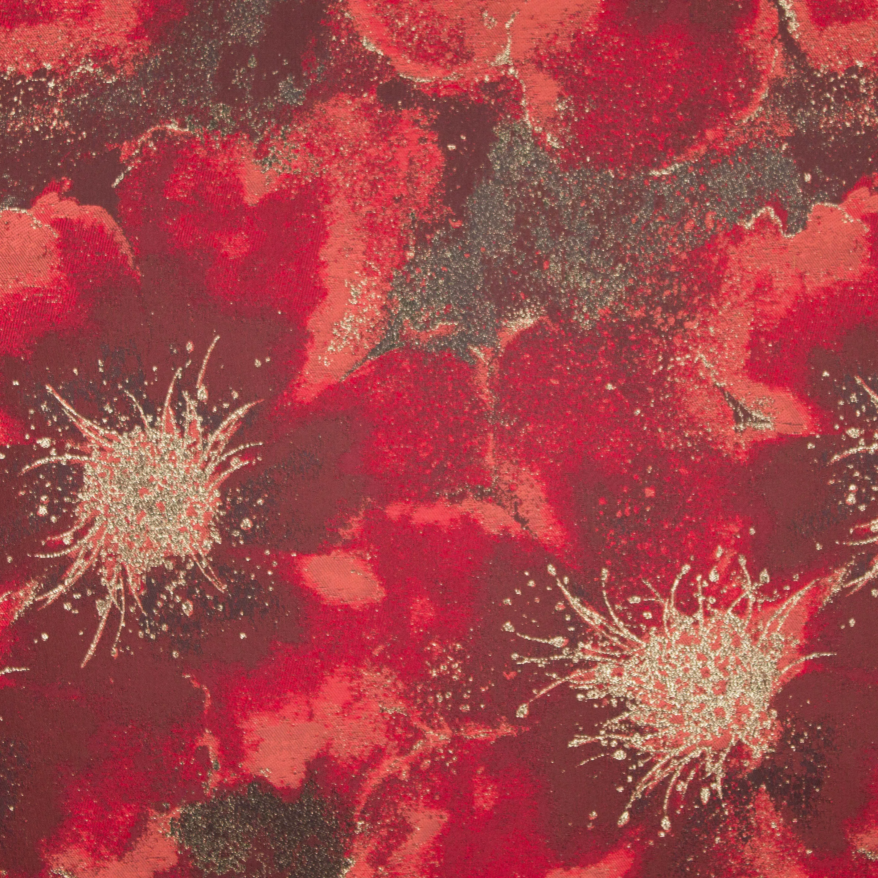 Bordeaux jacquard met bloemen en gouden glitter