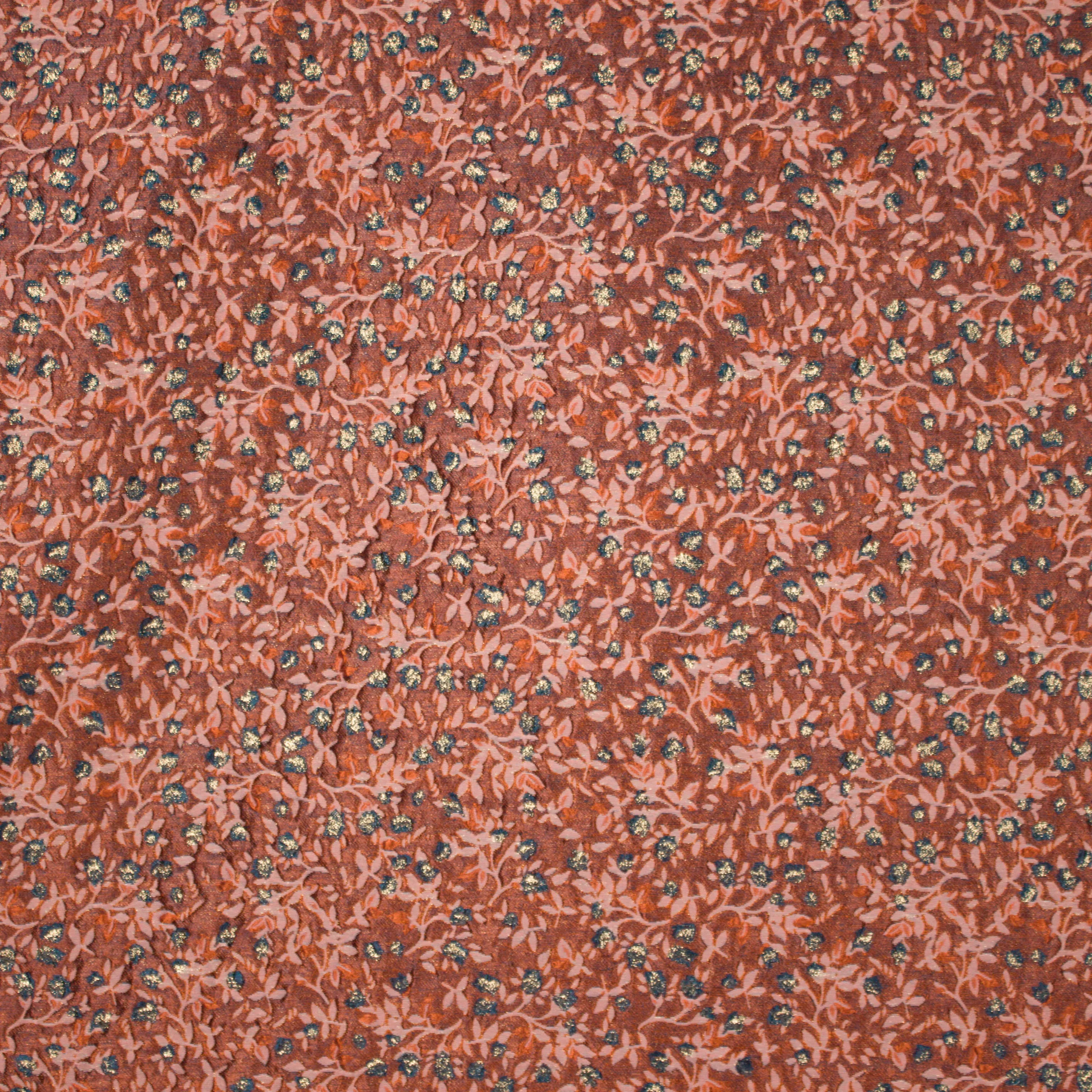 Licht koperkleurige jacquard met bloemen