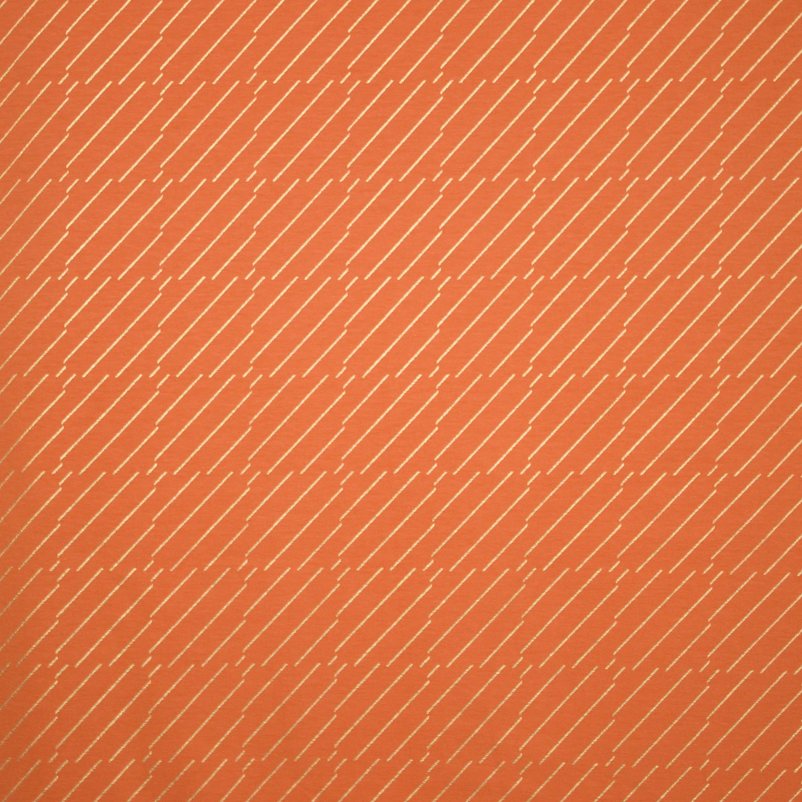 Licht oranje french terry met gouden strepen 'Liquid Sunshine van About Blue Fabrics'