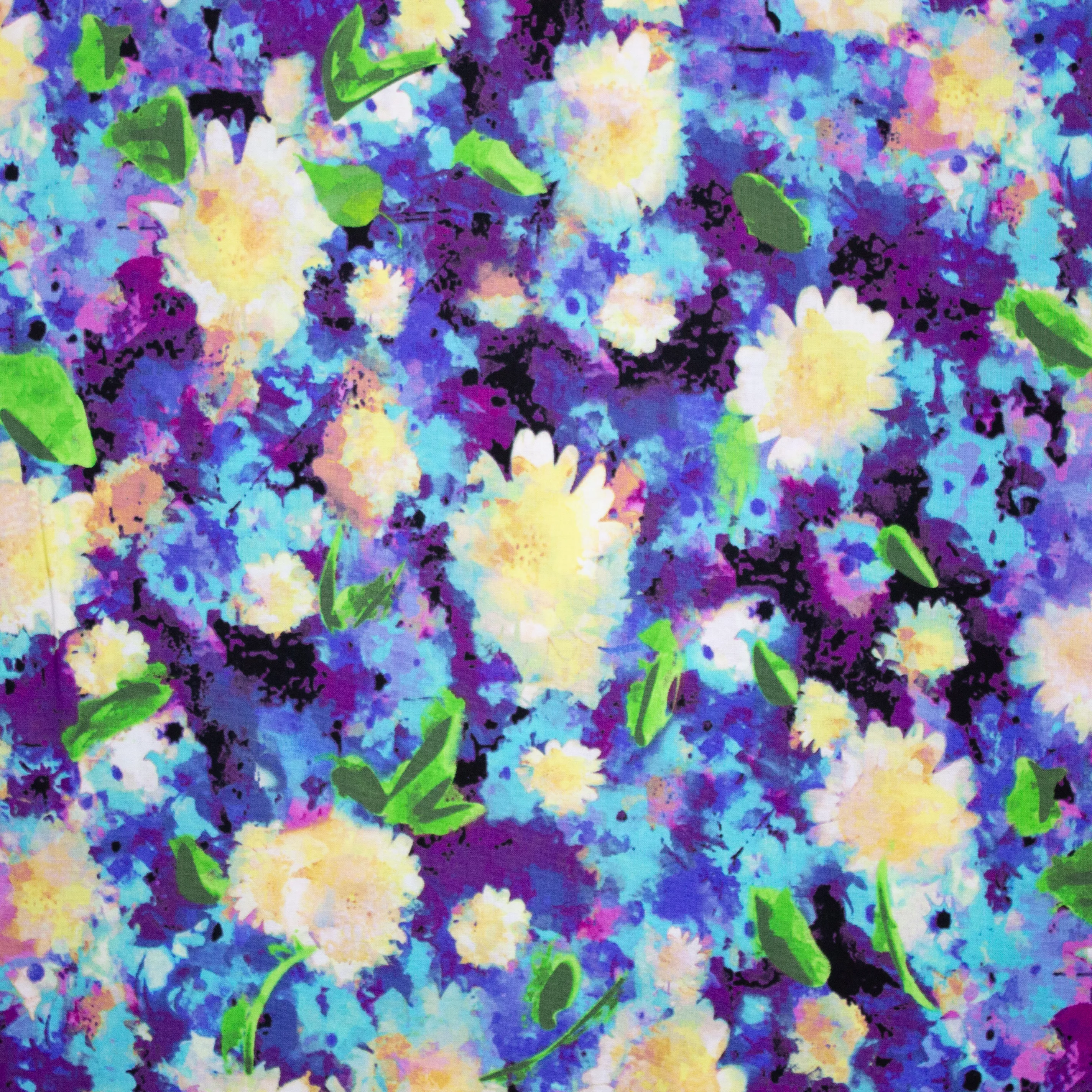 Katoen met bloemen aquarel