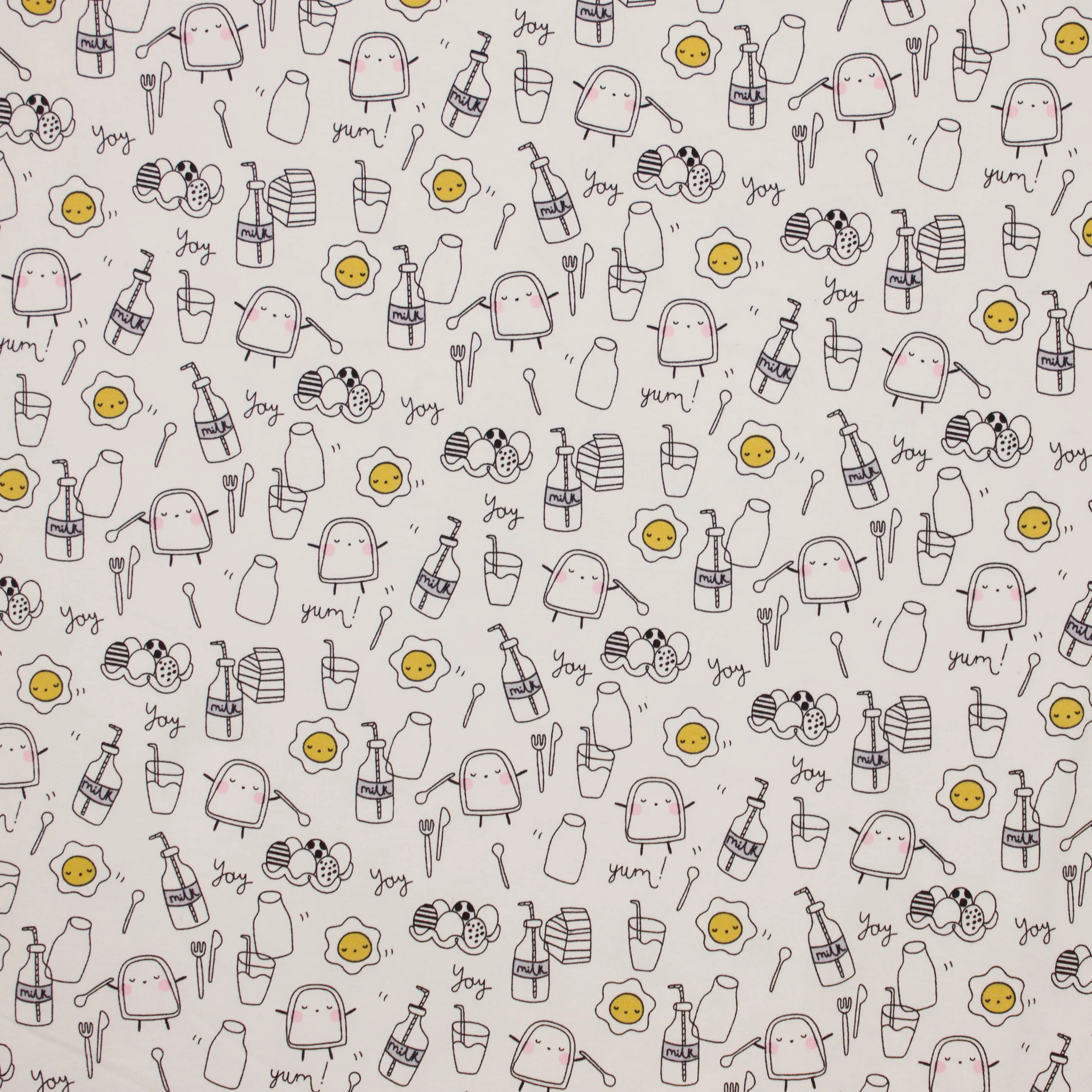 Witte tricot 'Little breakfast van Poppy'