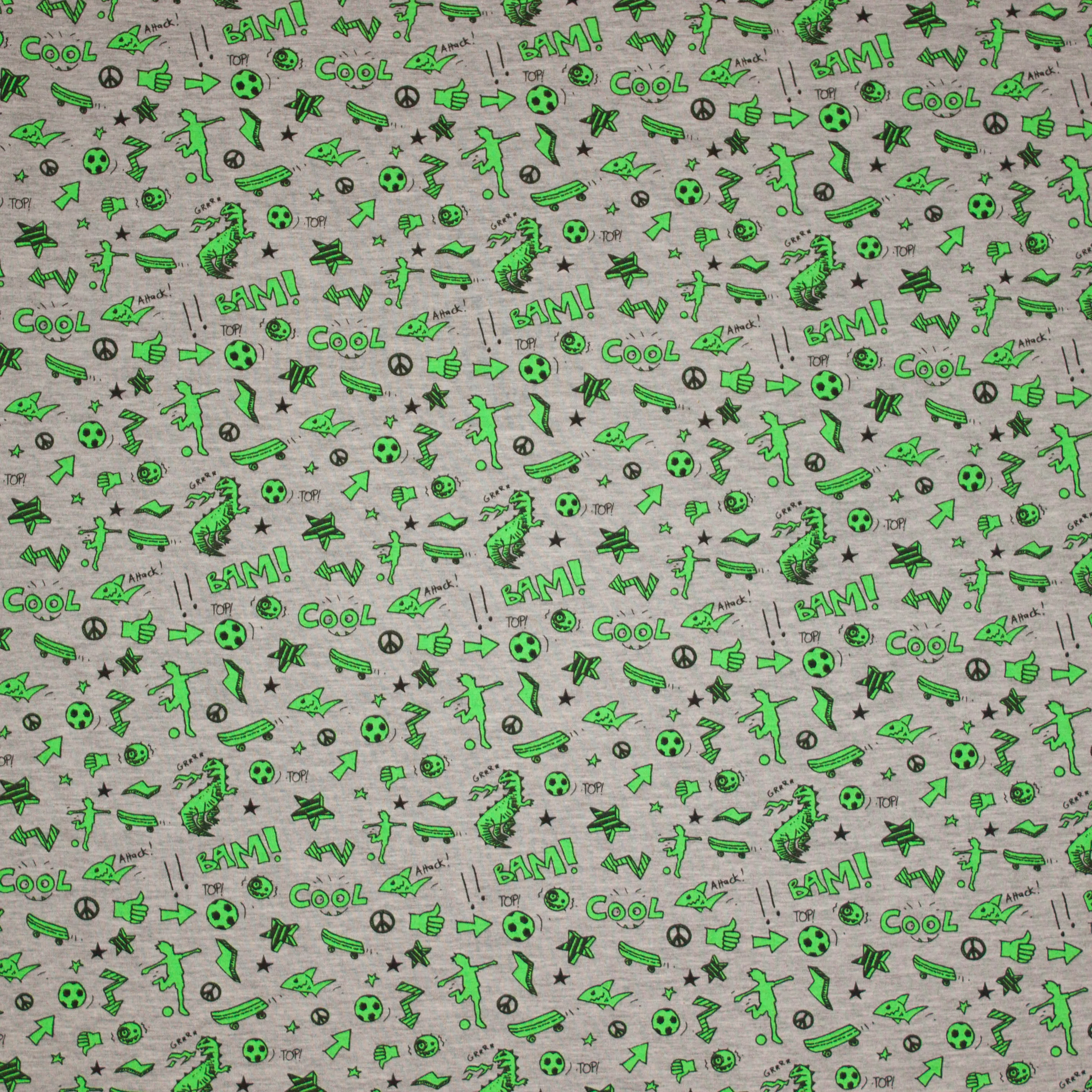 Grijze gemeleerde tricot 'Neon Super Cool' van Poppy'