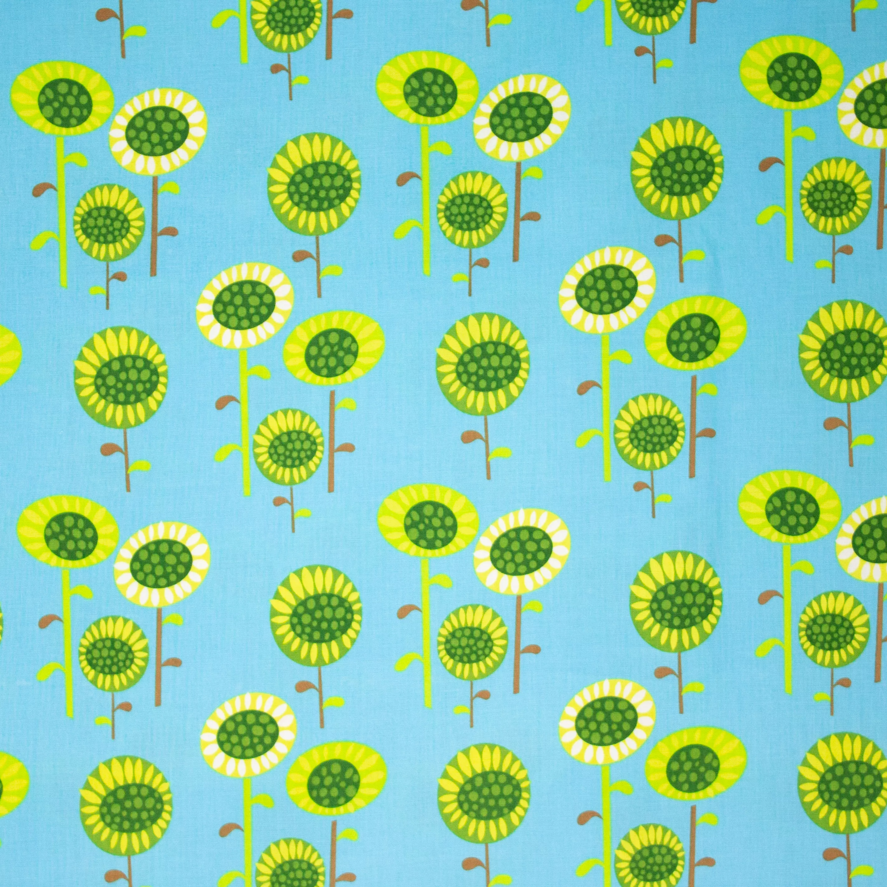 Blauwe Katoen met Bloemen