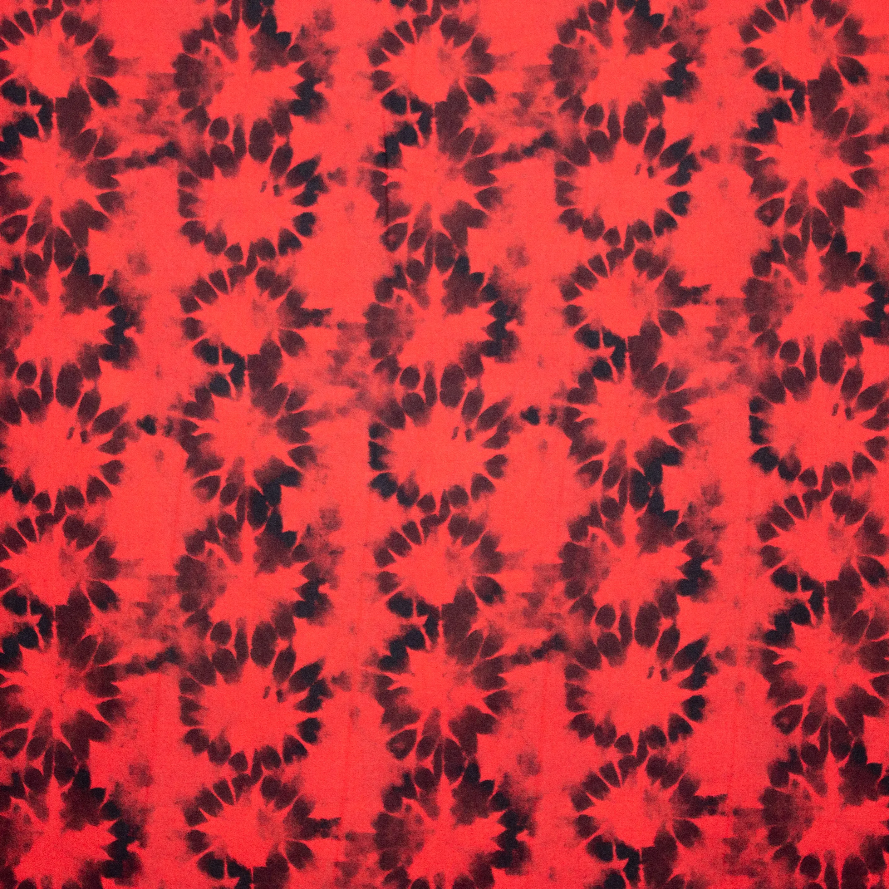 Rode Viscose met Cirkelvormig Patroon