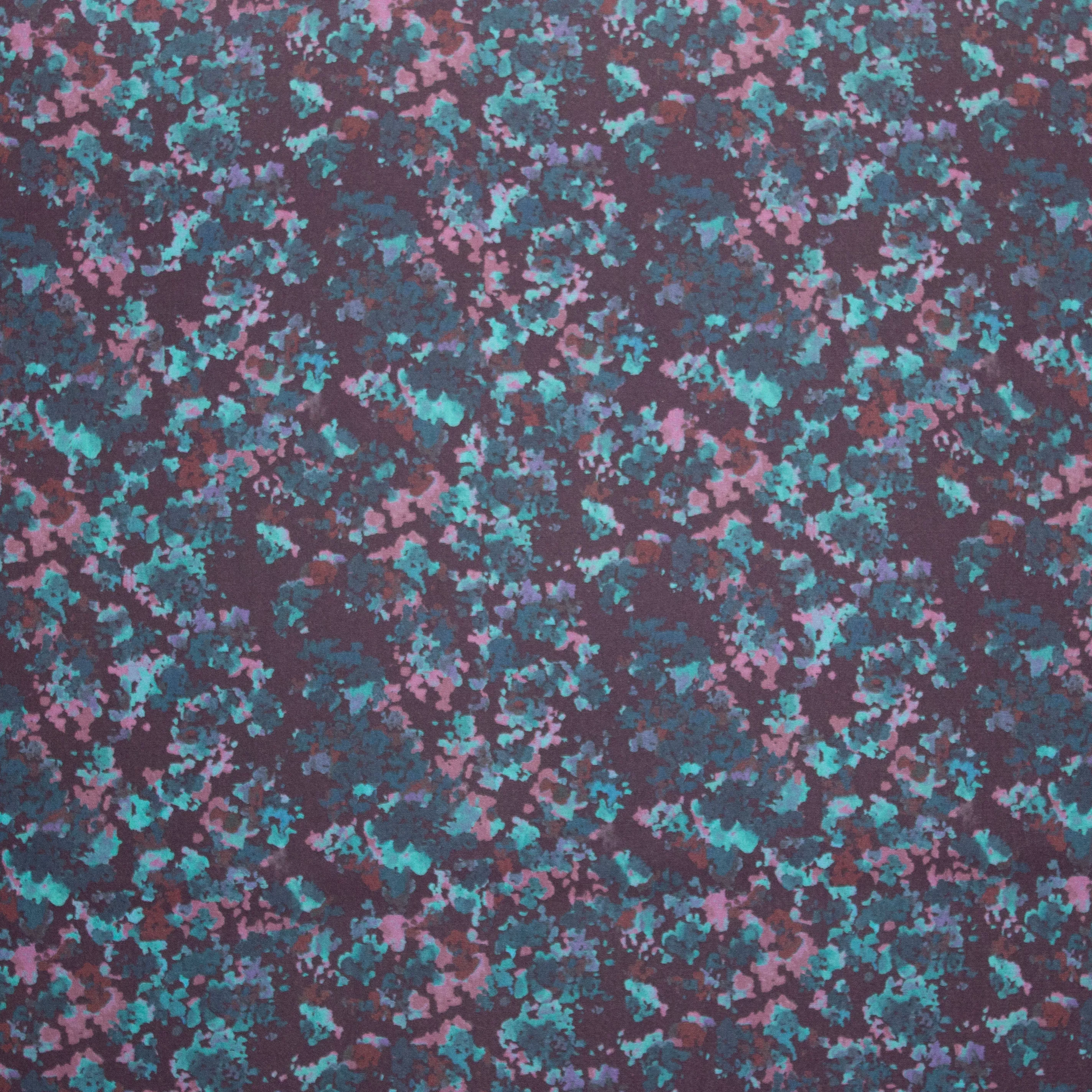 Viscose crêpe in blauw, roze en paarse tinten