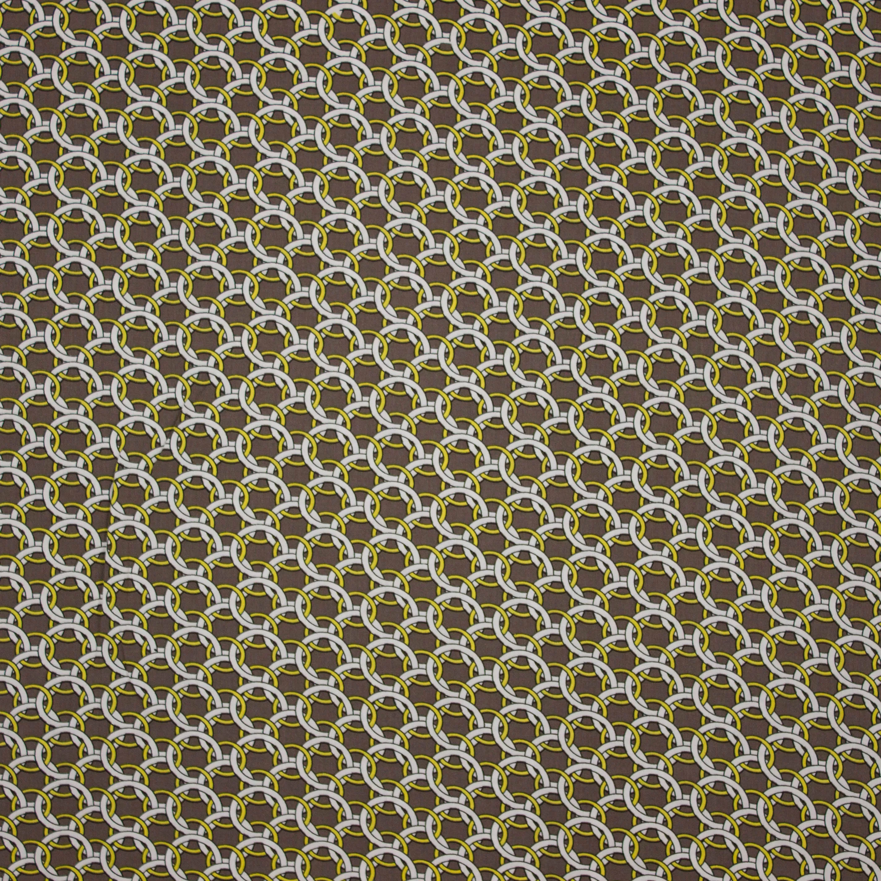 Taupe viscose met schakels motief van 'Milliblu's'