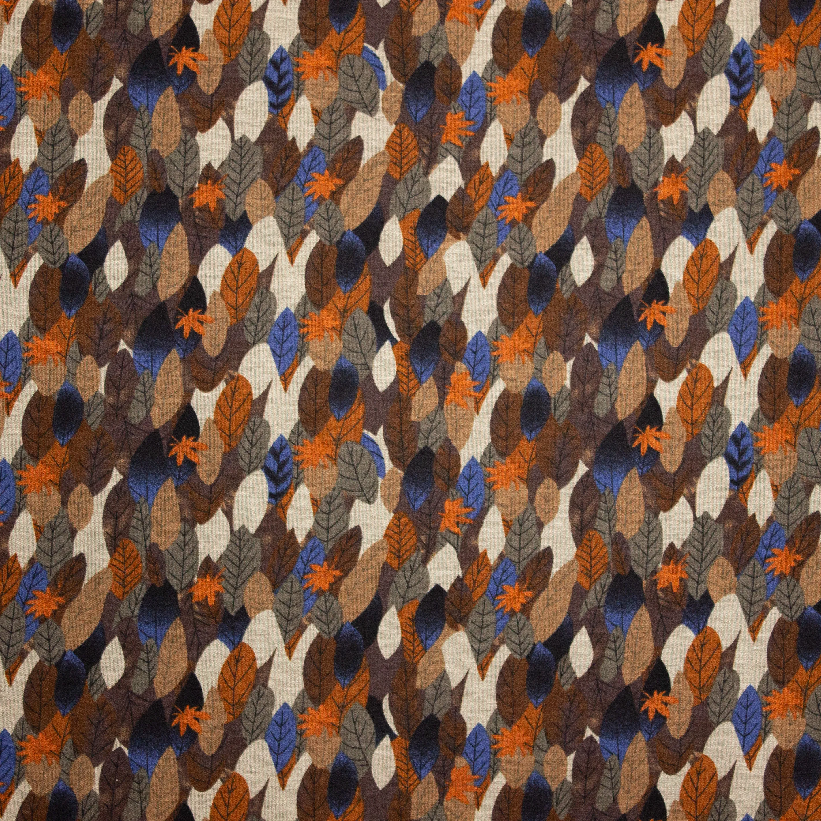 Rekbare Polyester Viscose met Bladeren