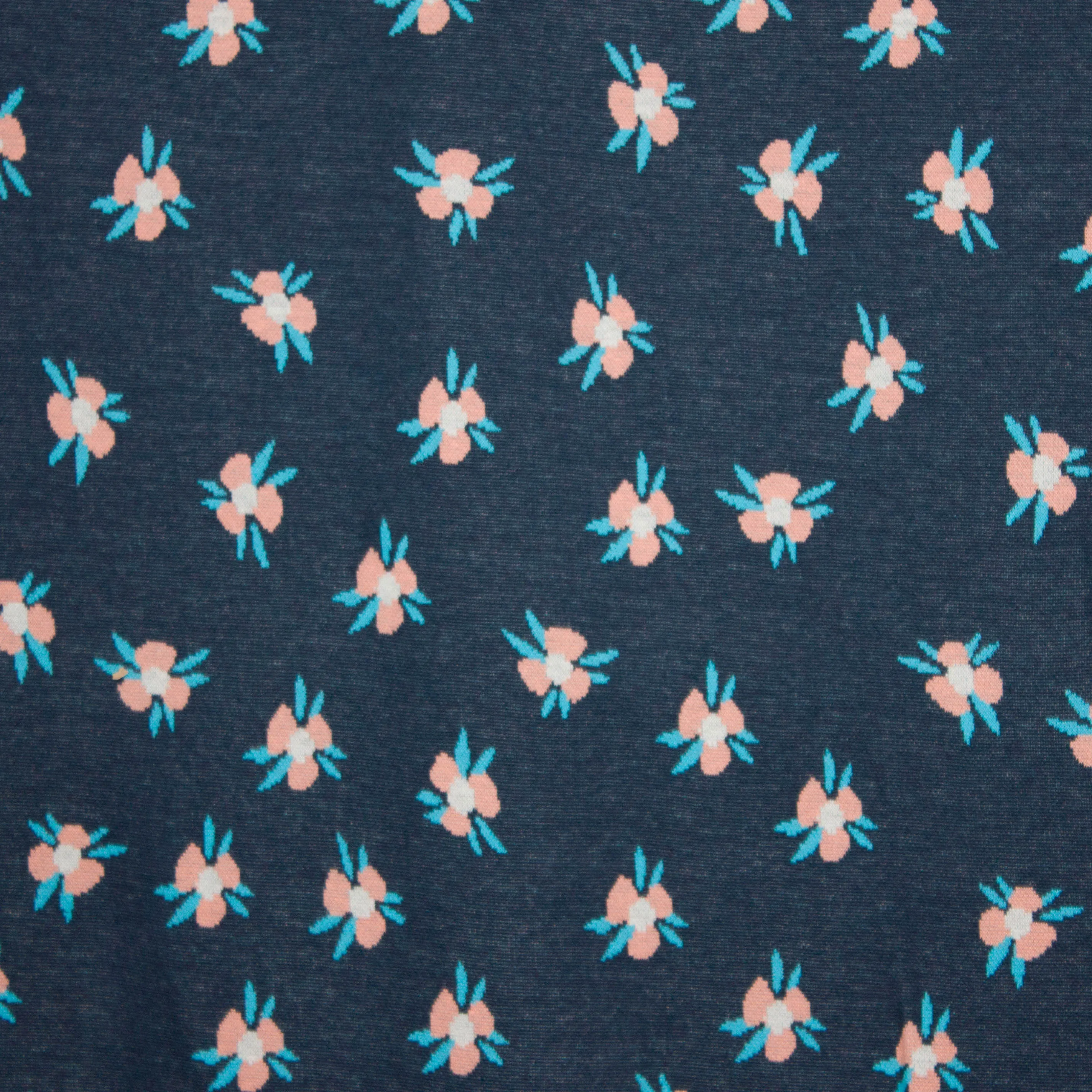 Jacquard  met bloemen 'Bliss Violet' van 'Hamburger Liebe'