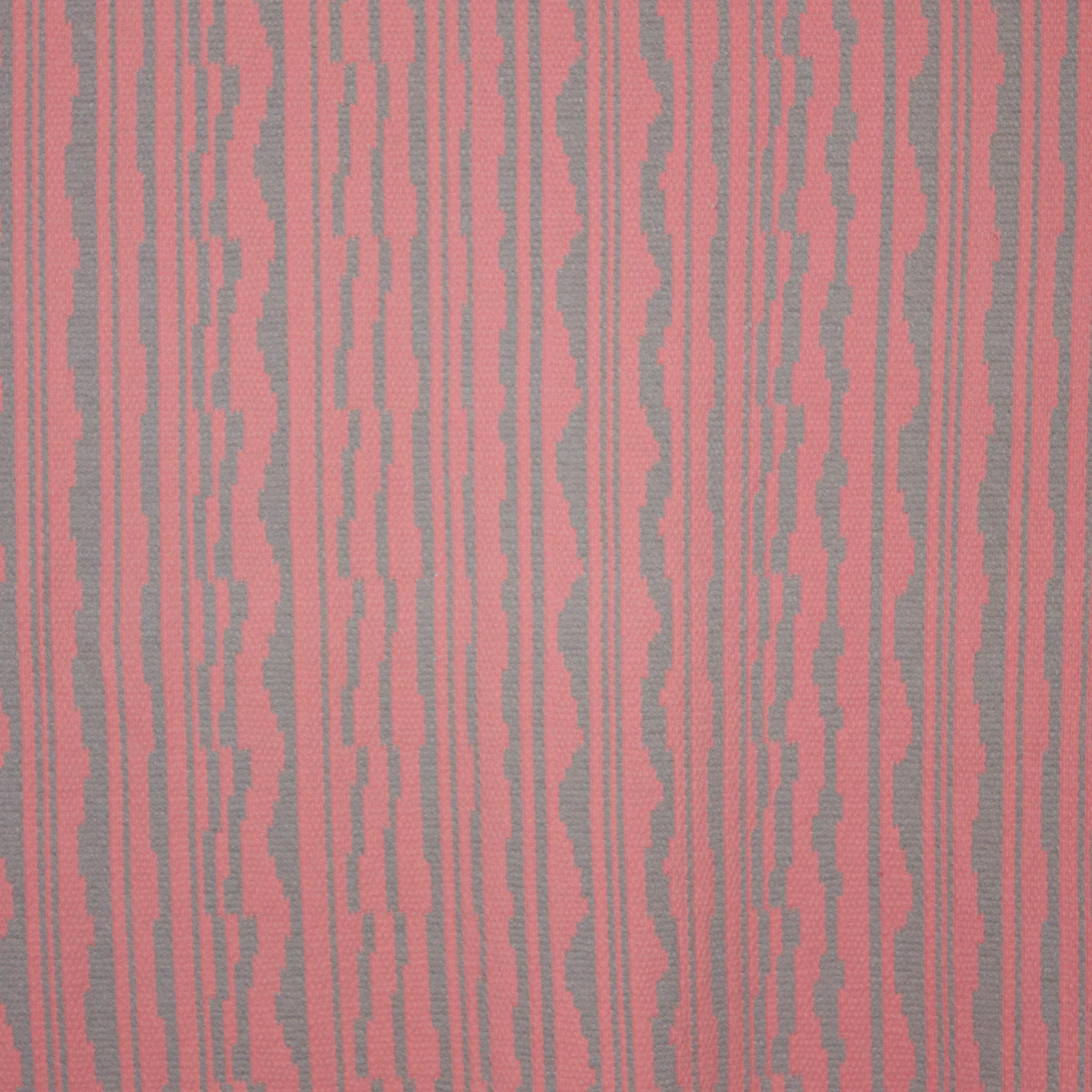 Jacquard tricot met roze en grijs abstract lijnenspel