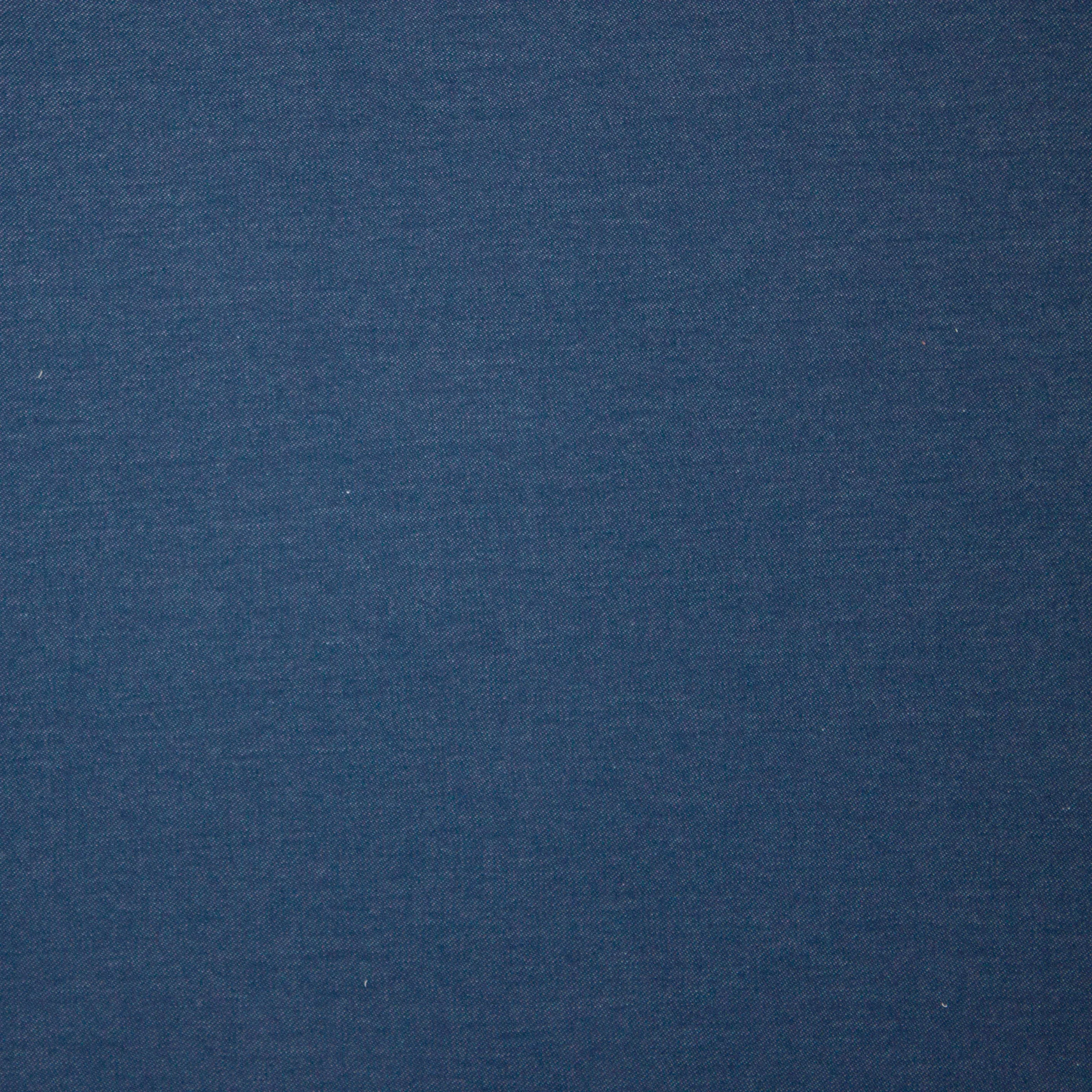 Blauwe sweaterstof in organische katoen met jeanslook