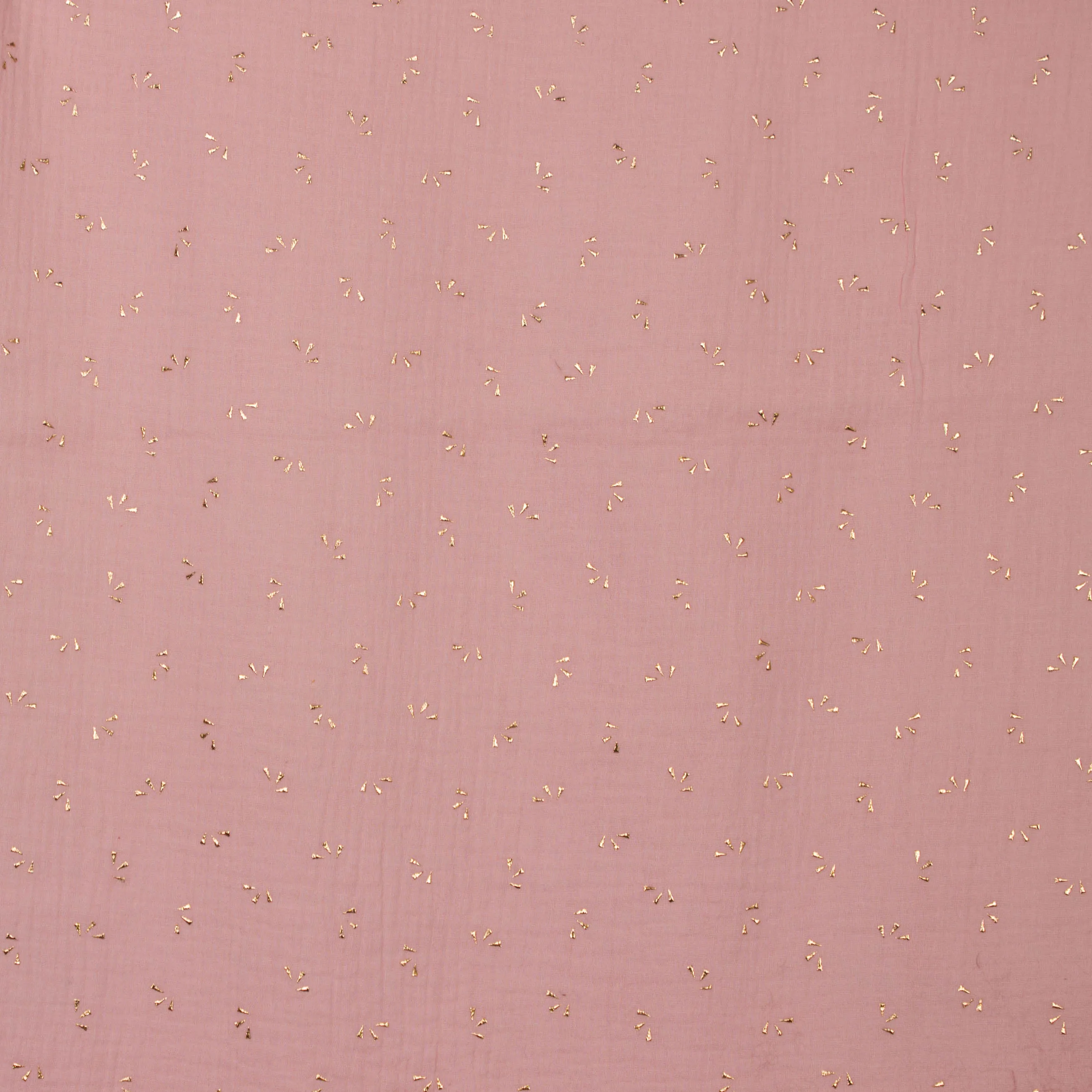 Roze tetra katoentje met gouden glitter driehoekjes