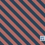French terry met roest en blauwe diagonale strepen "Breakfast" van  "About Blue Fabrics"