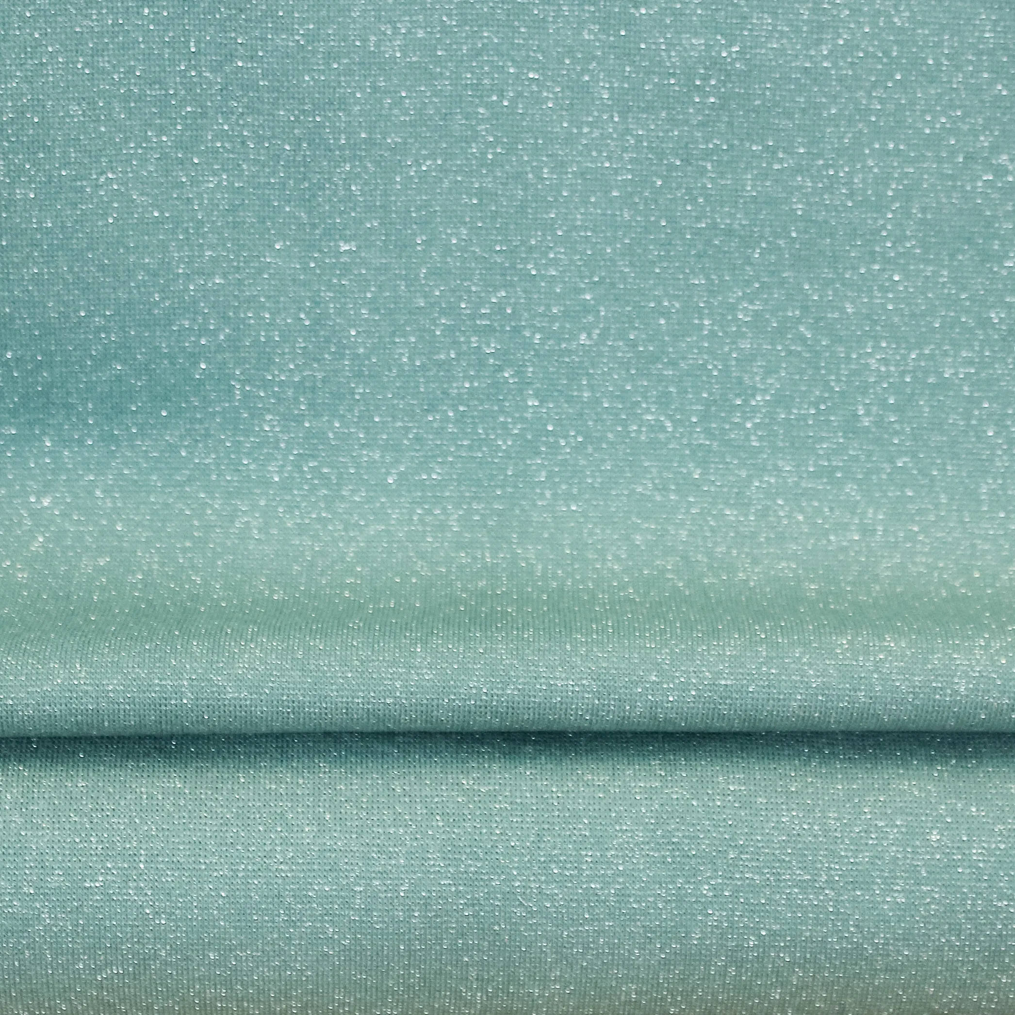 Turquoise boordstof met glitters