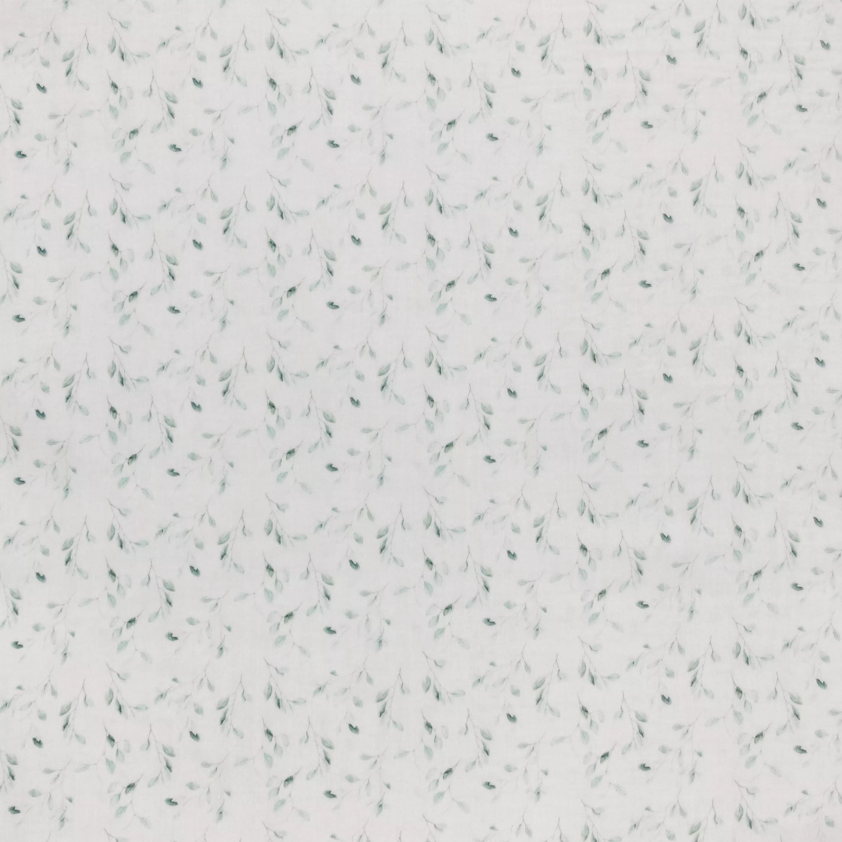 Witte Double Gauze met Blaadjes