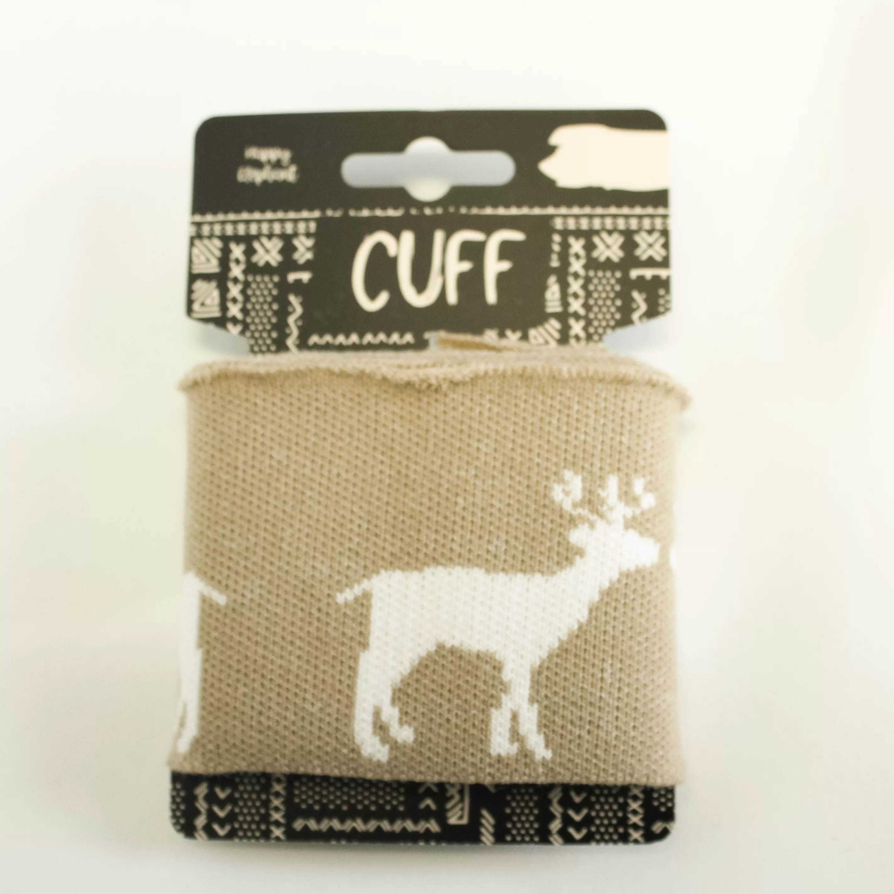 Beige cuff (boordstof) met rendieren