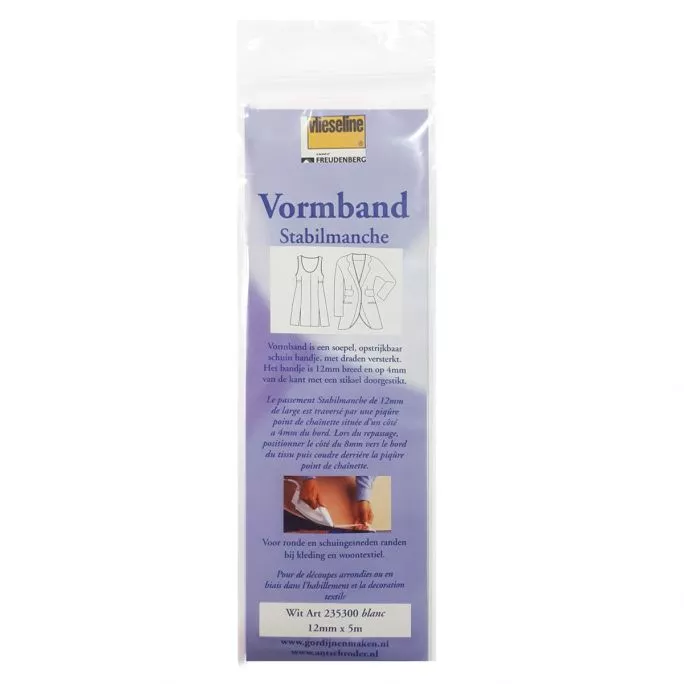 Vormband vlieseline 12 mm x 5 m wit
