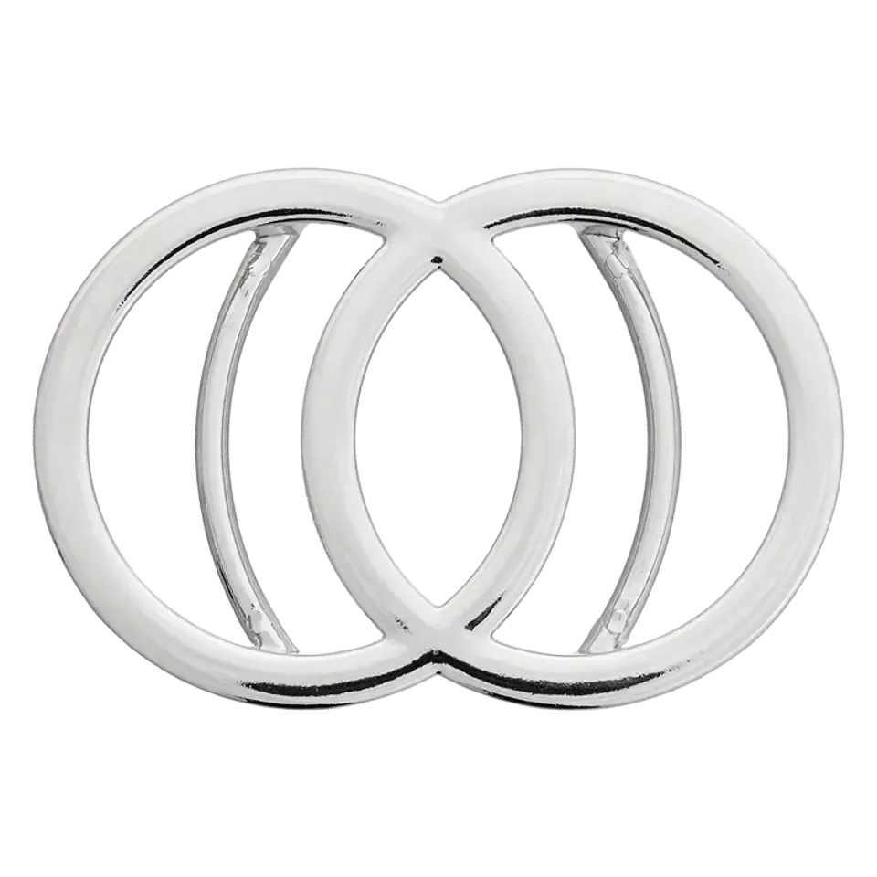 Siergesp dubbele ringen - zilverkleur - 6,7 cm x 4,5 cm