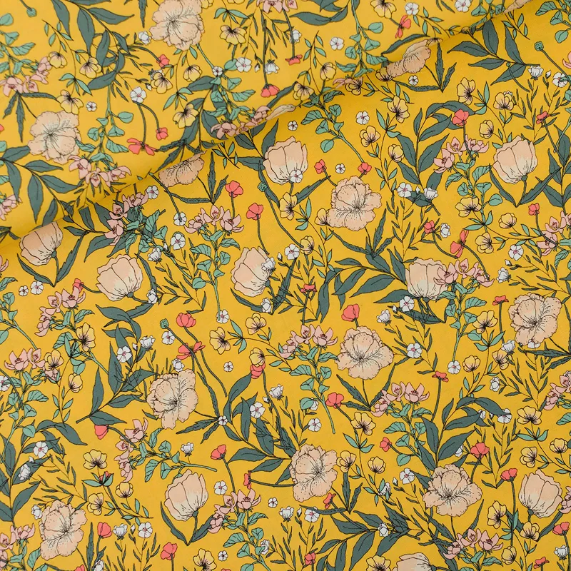 Gele viscose met bloemen 'summer flowers' van See You At Six