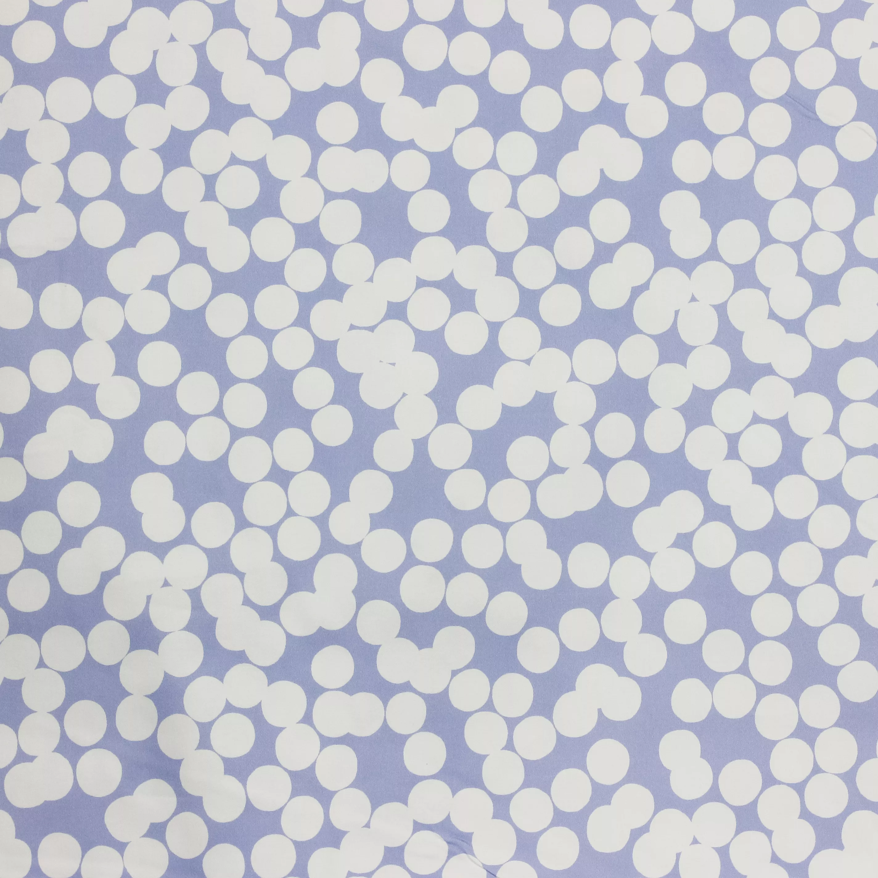 Lila katoen stretch met witte stippen