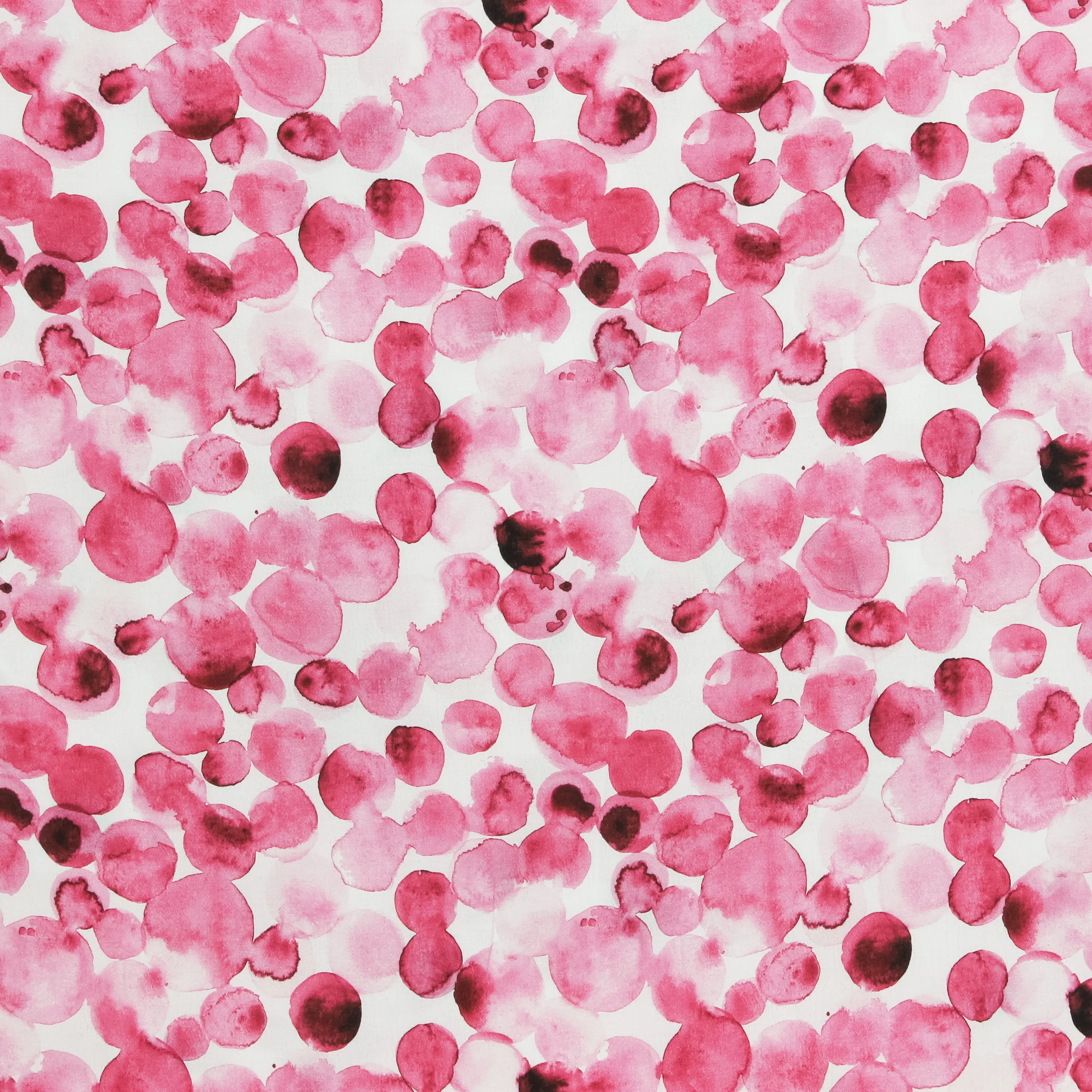 Witte viscose crêpe met roze aquarel bubbels