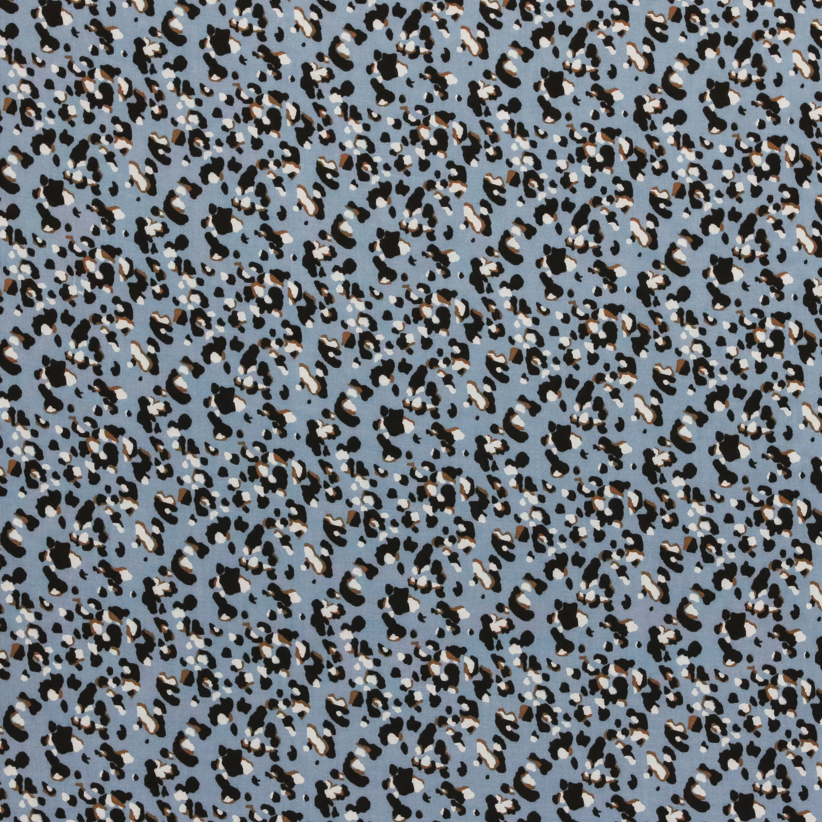 Viscose blauw met luipaardprint