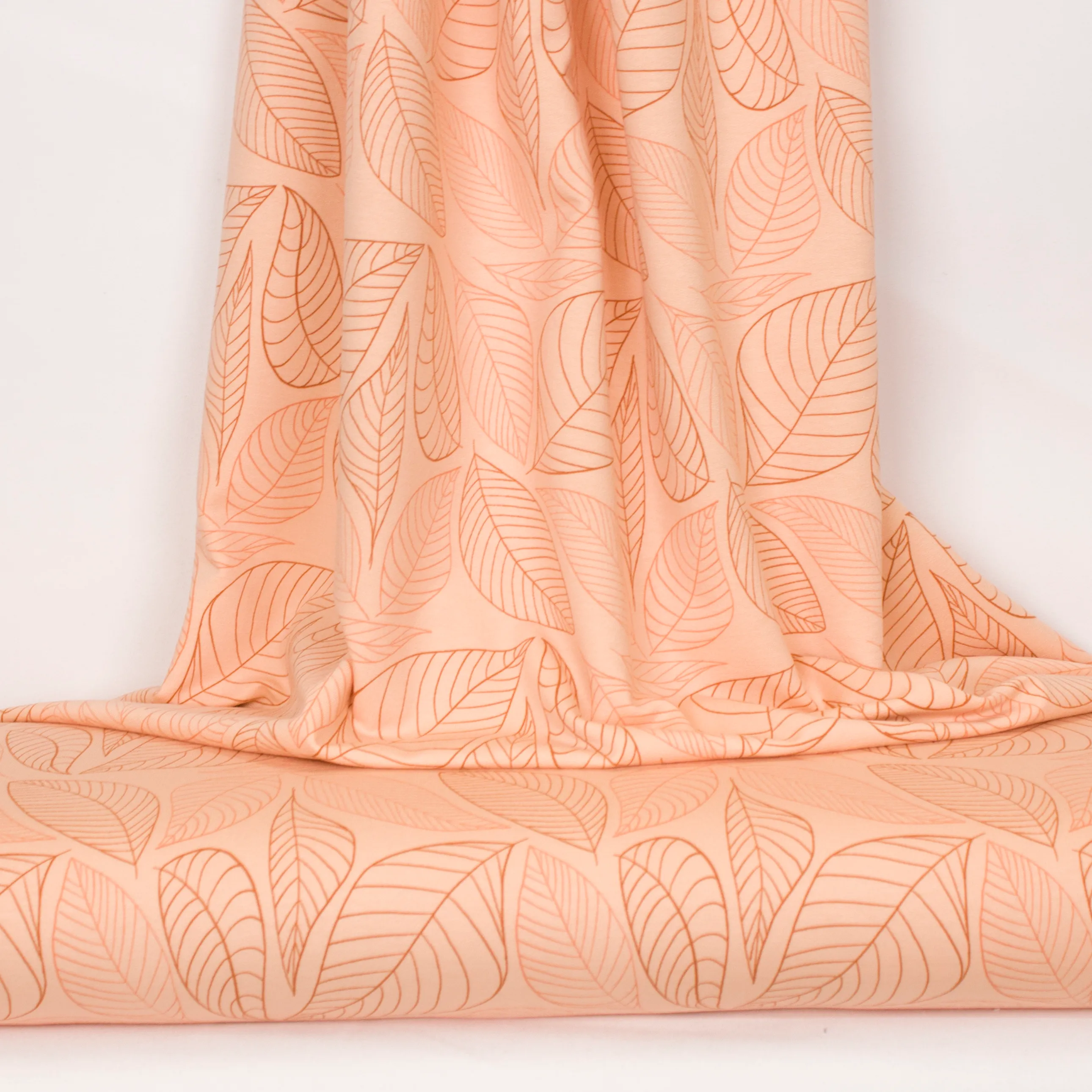 Roze french terry met bladeren van About Blue