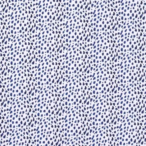 Witte tricot met marineblauwe vlekjes