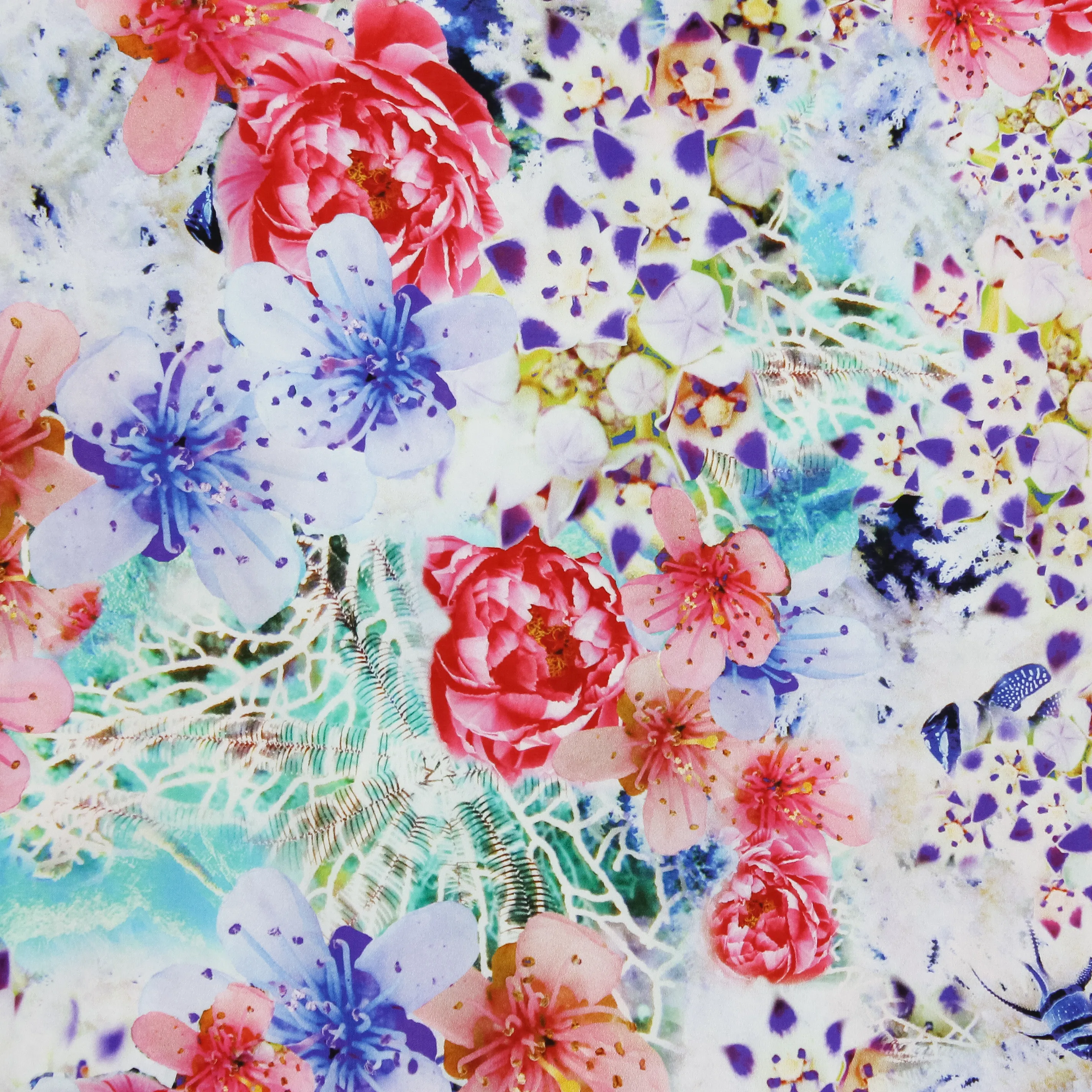 Tropische zomerse kleurrijke badpak stof met bloemen