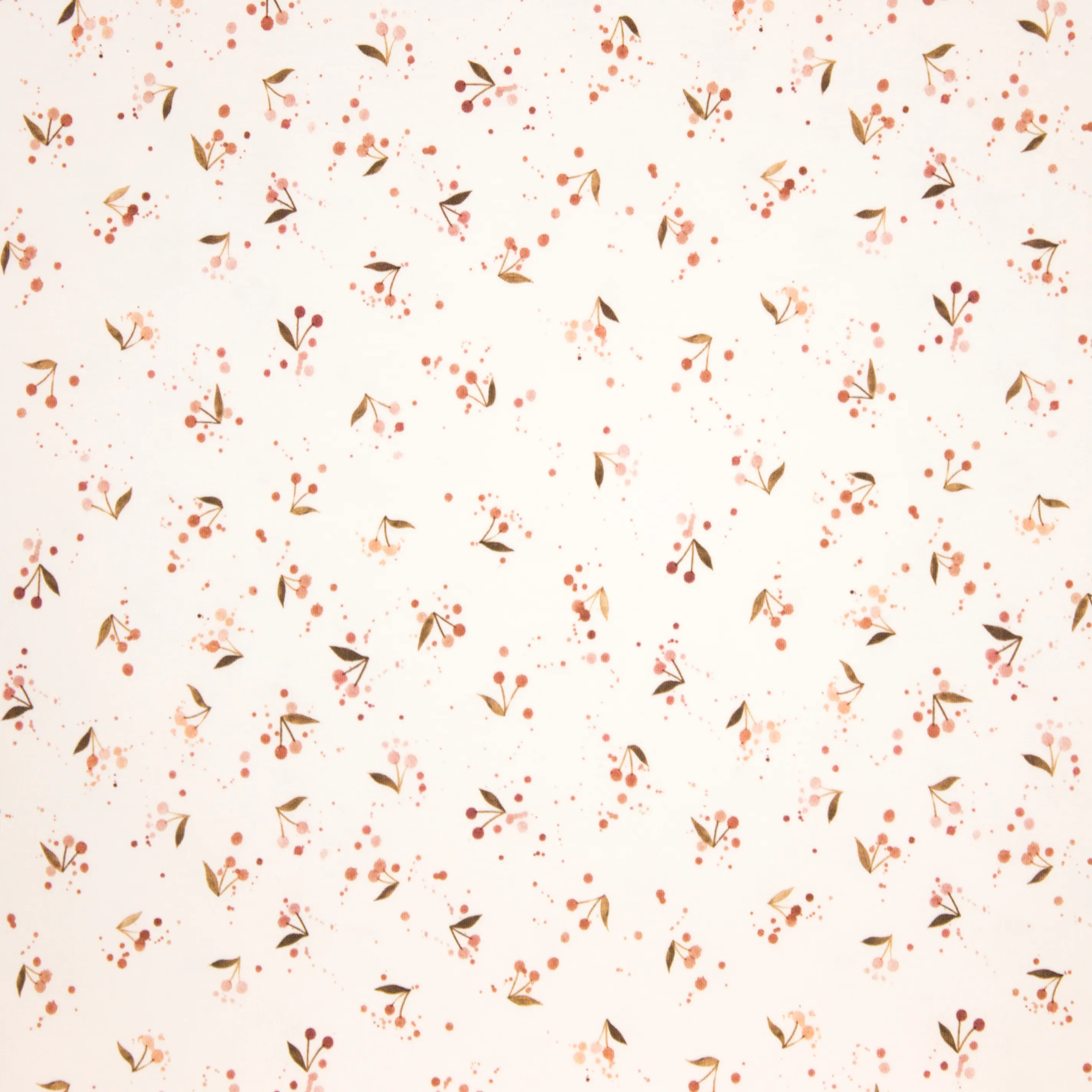 French terry wit met bordeaux roze kersen van Family Fabrics