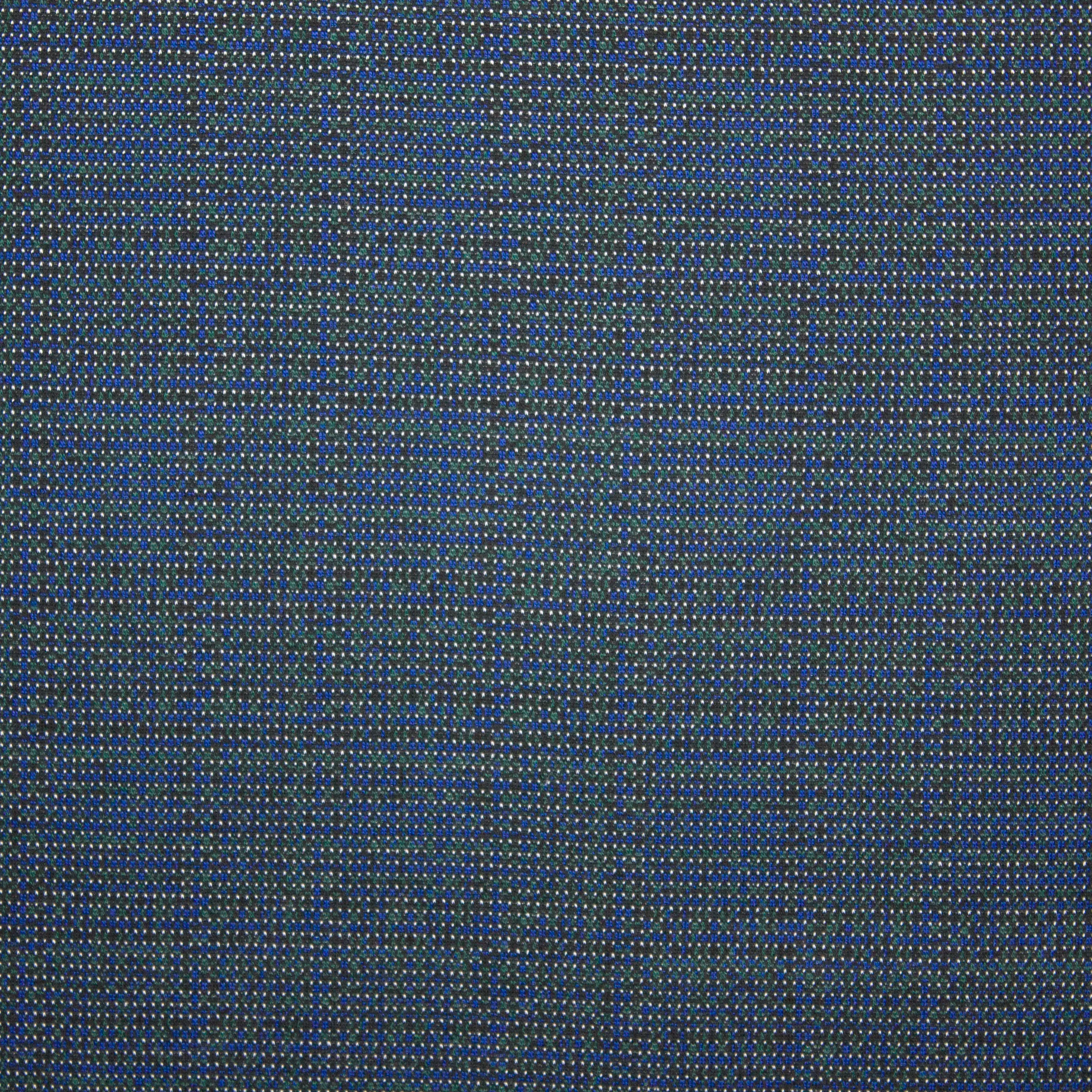 Blauw/groen gespikkelde tricot in viscosemengeling van La Maison Victor