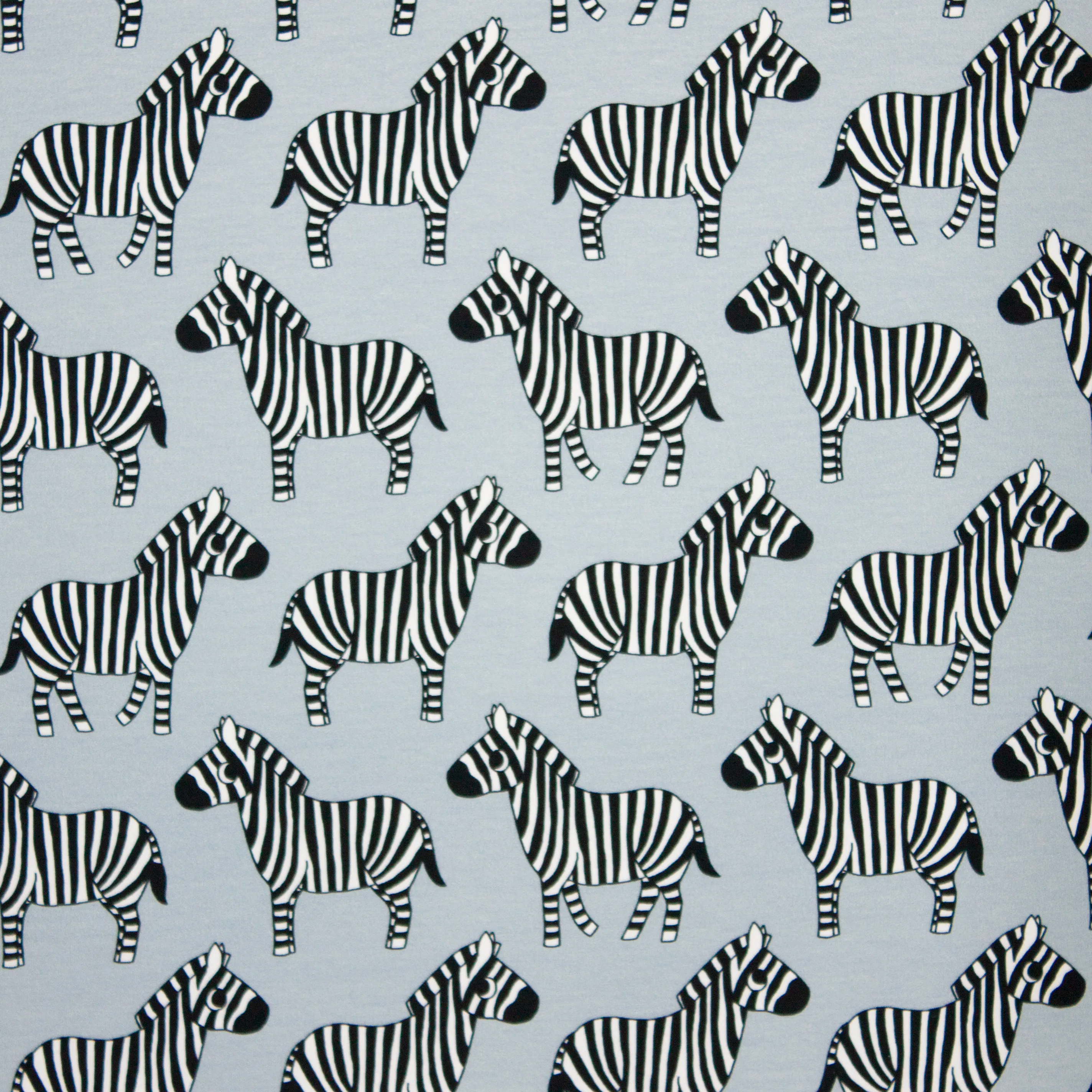 Blauwe french terry met zebra's van Eva Mouton