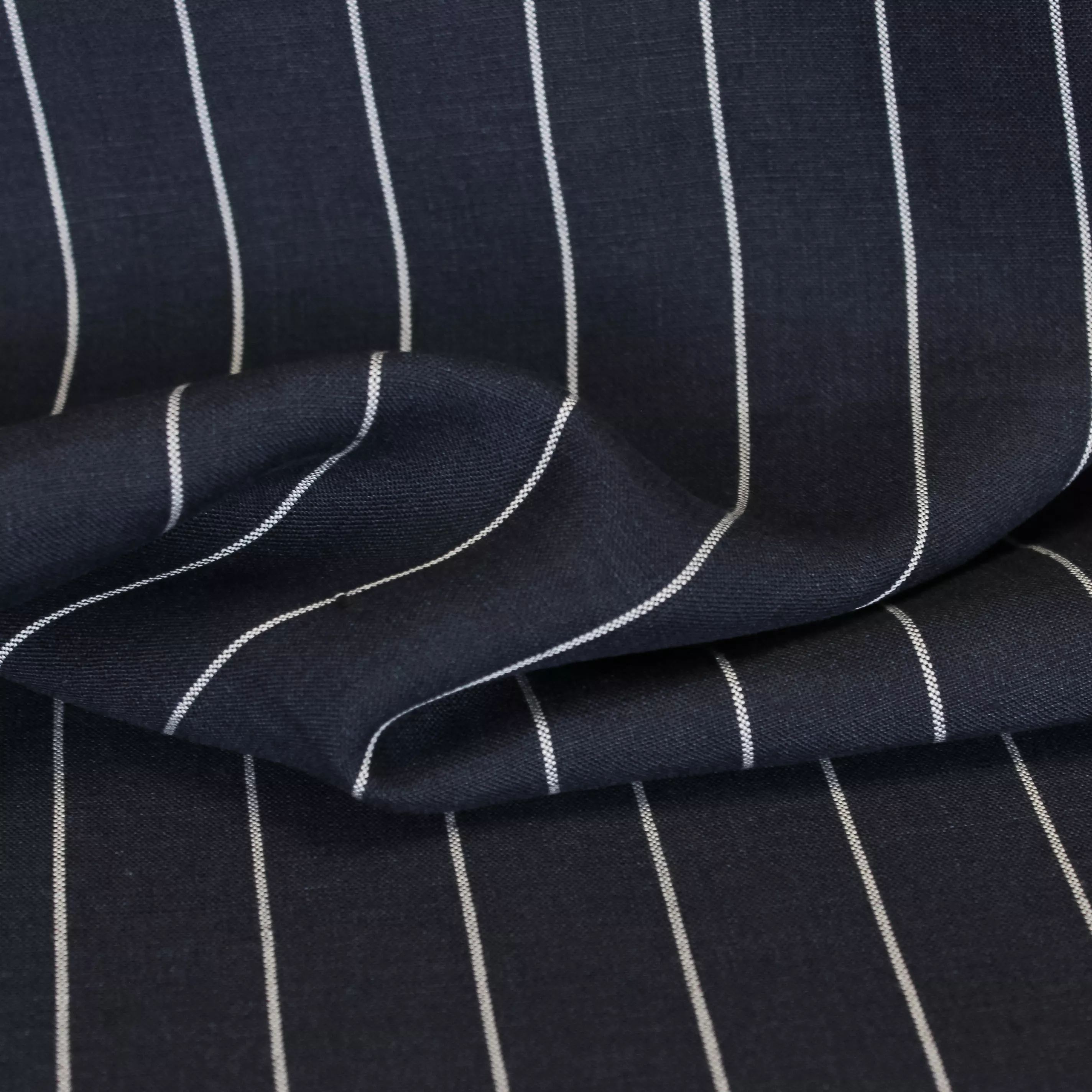Gestreepte linnen donker blauw - wit