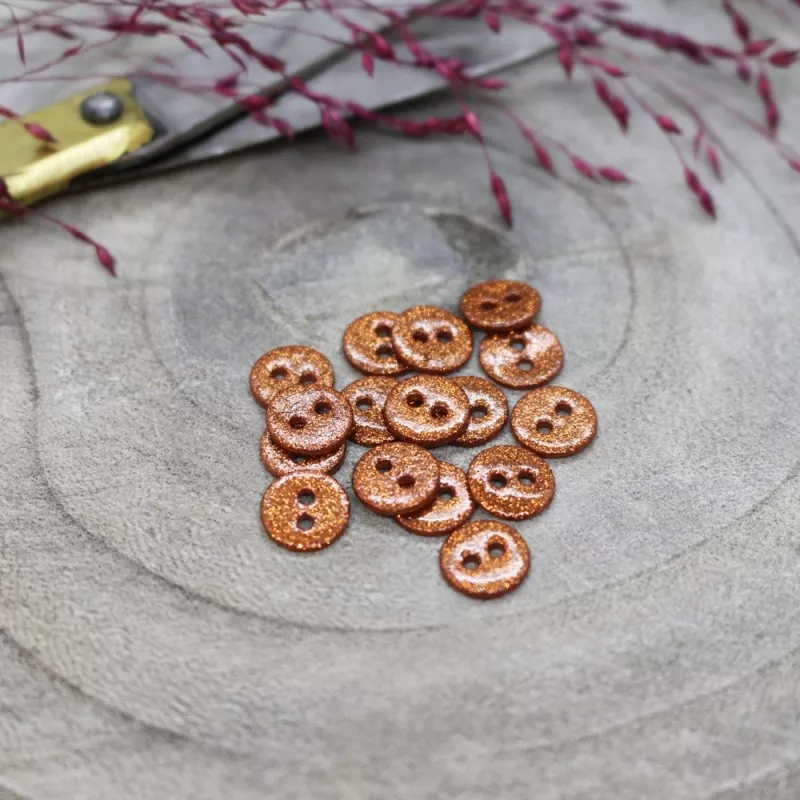 Knoopjes 9 mm 'Glitter Chestnut' van Atelier Brunette