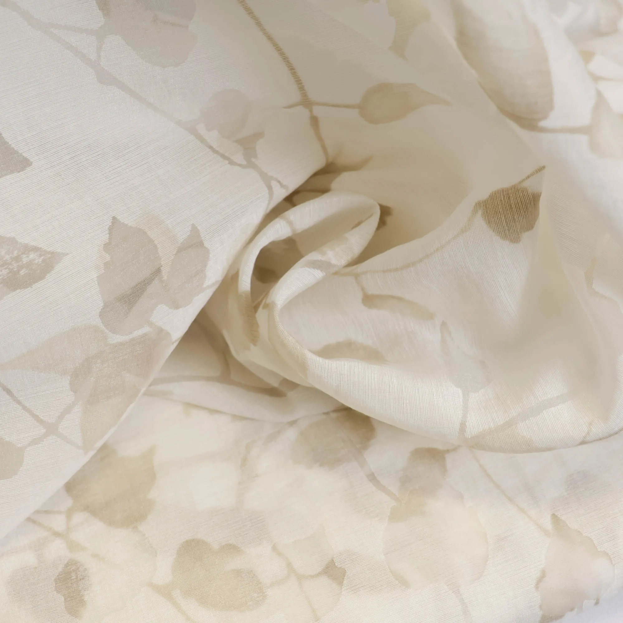 Voile beige met planten
