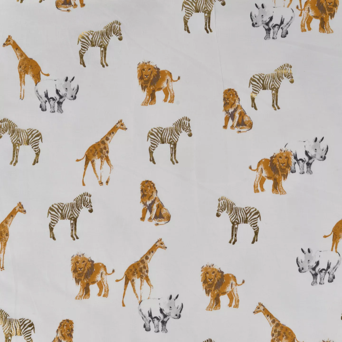 Tricot ecru met dierenprint en gouden foil