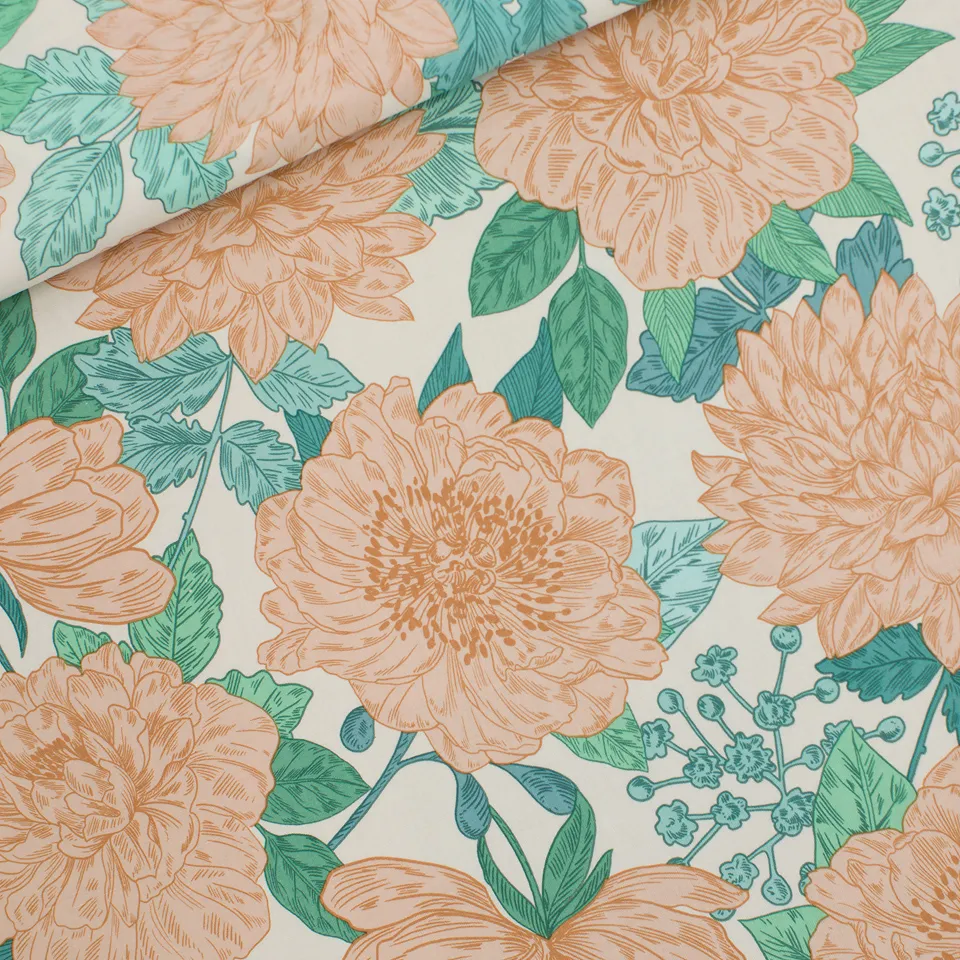 Viscose met bloemen 'Peonies' van See You At Six