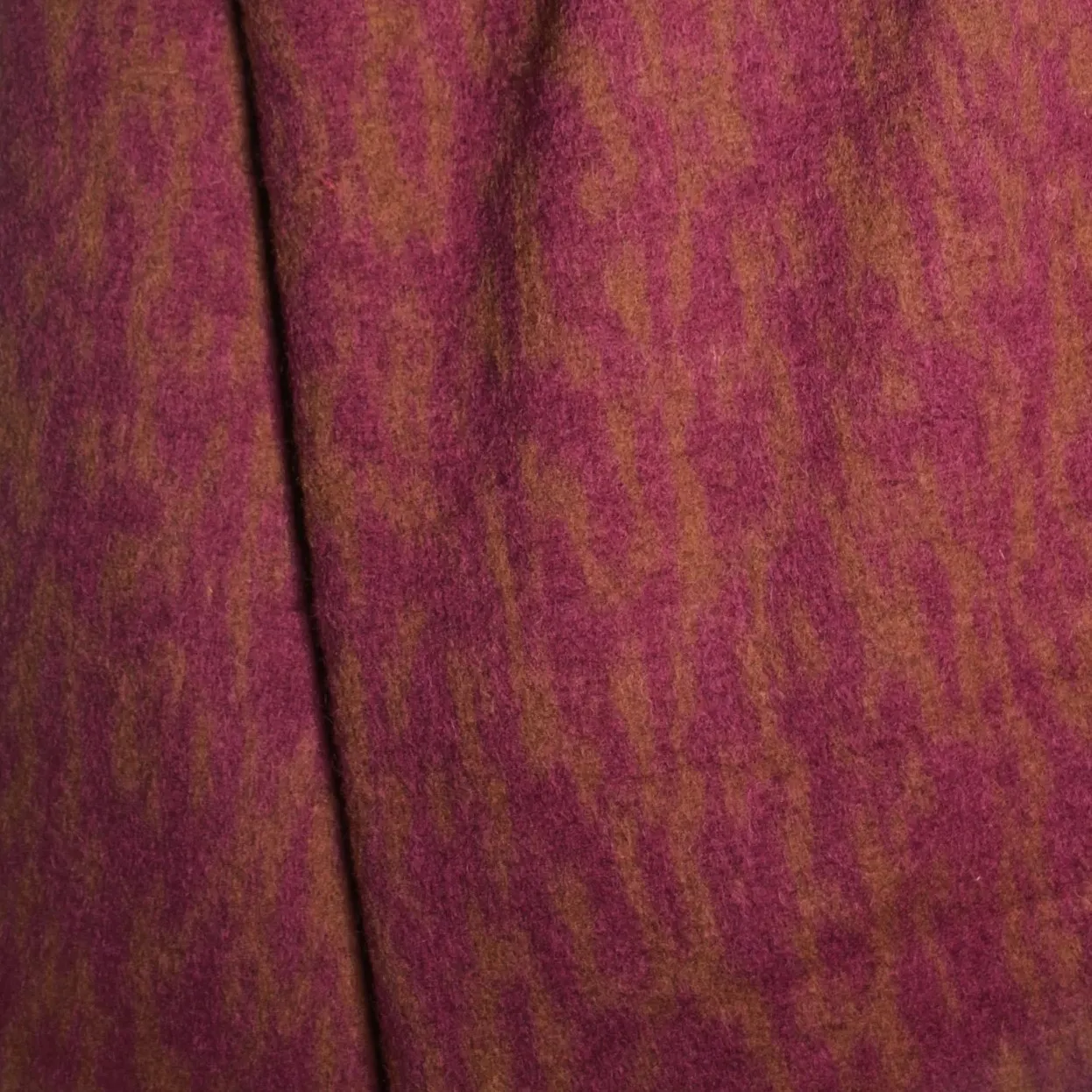 Mantelstof Oker & fuchsia wolmix - Atelier jupe