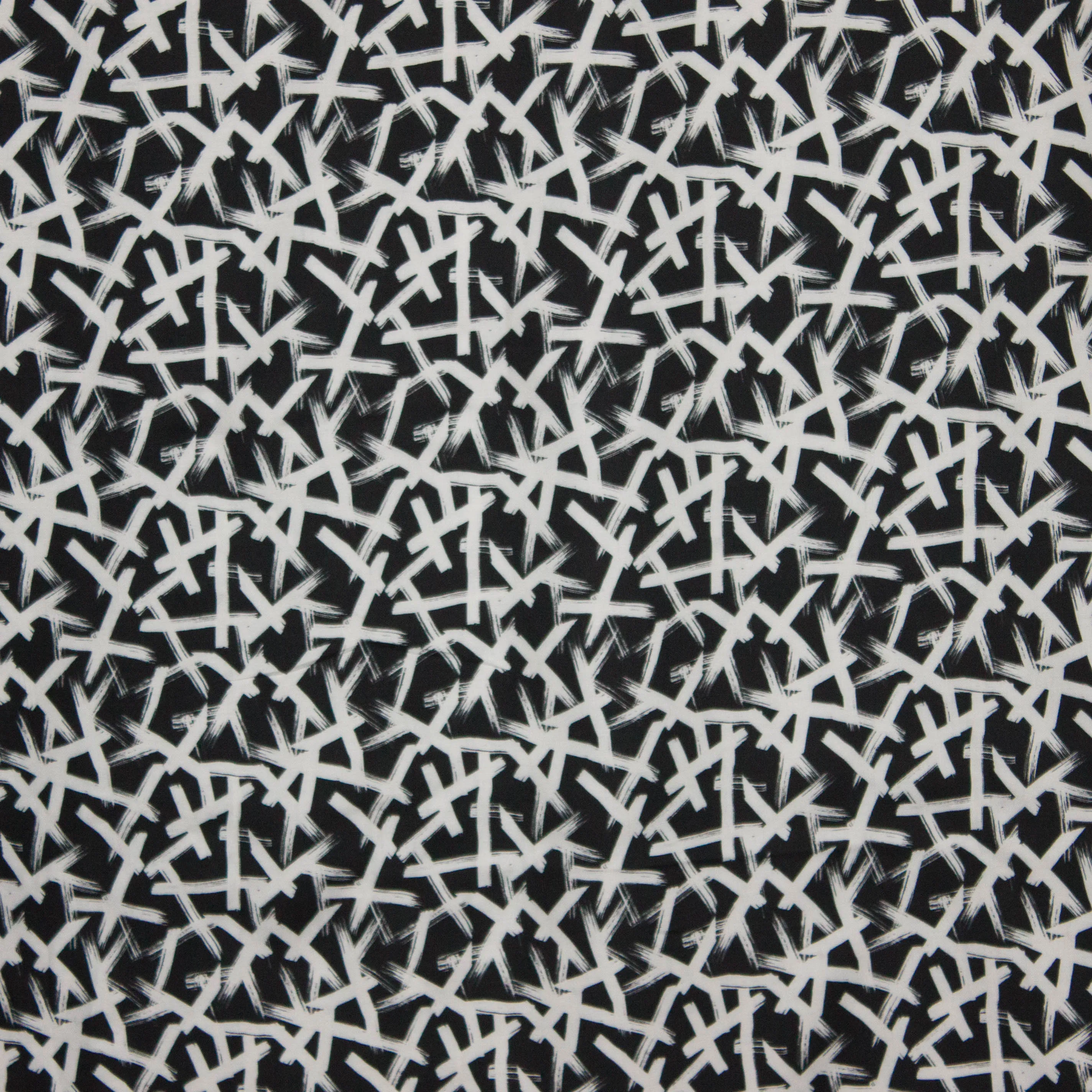 Viscose crêpe met abstract lijnen motief