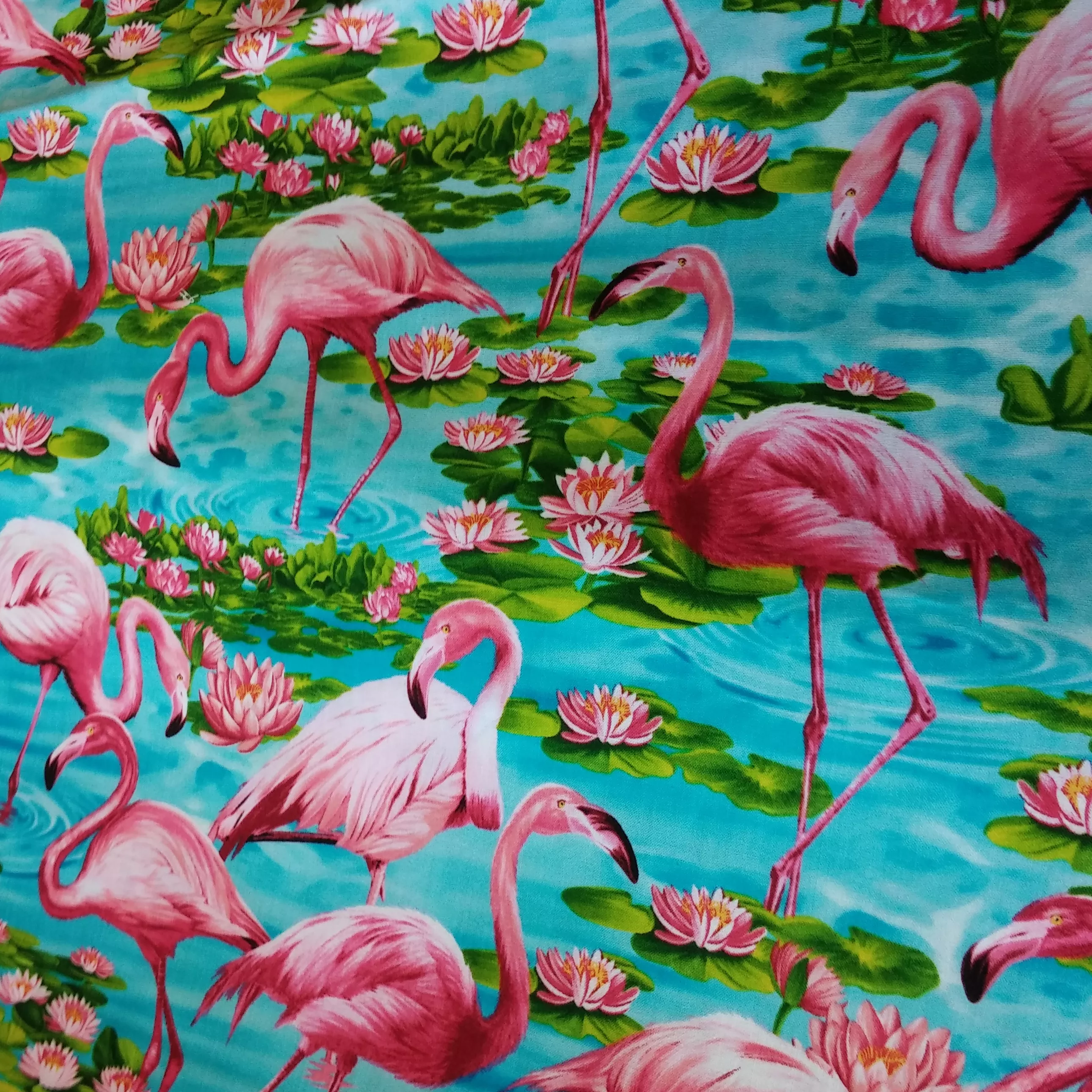 Katoen met flamingo's