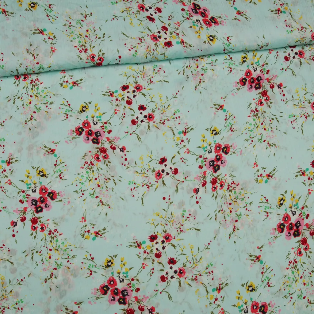 Polyester crincle flowers - Knipmode Collectie Lente-Zomer 2022