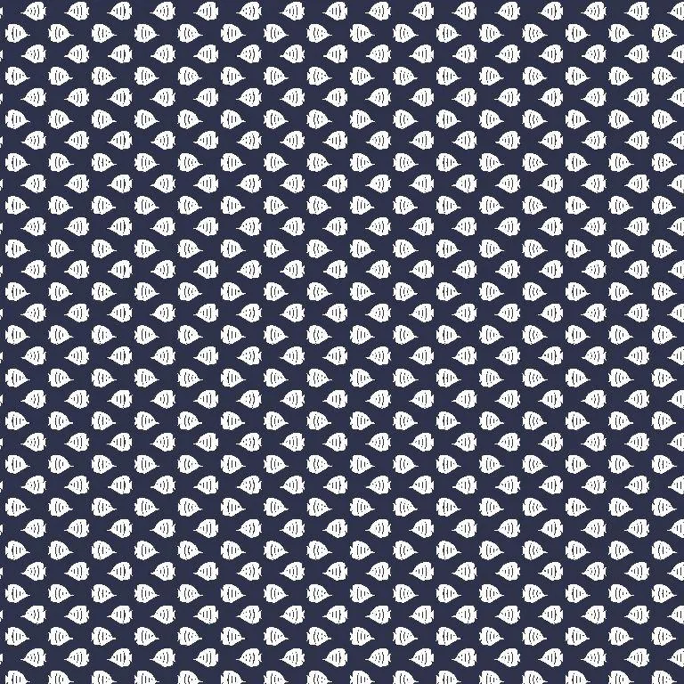Katoentricot visjes blauw /wit